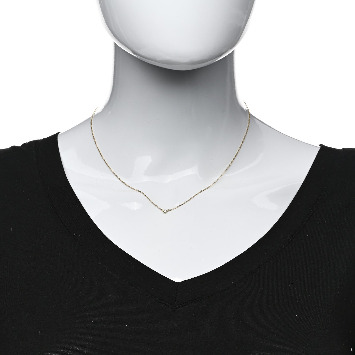 18K Yellow Gold Diamond .08ct Elsa Peretti Diamonds by the Yard Pendant Necklace
