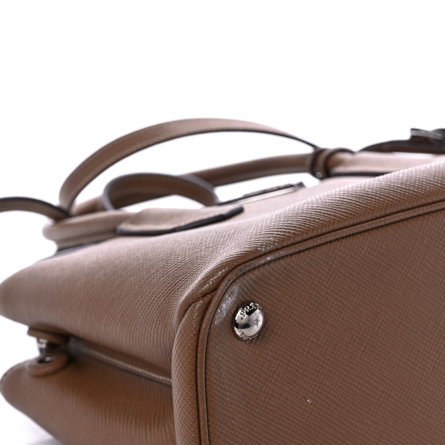 Saffiano Cuir Small Twin Tote Cannella Cocco