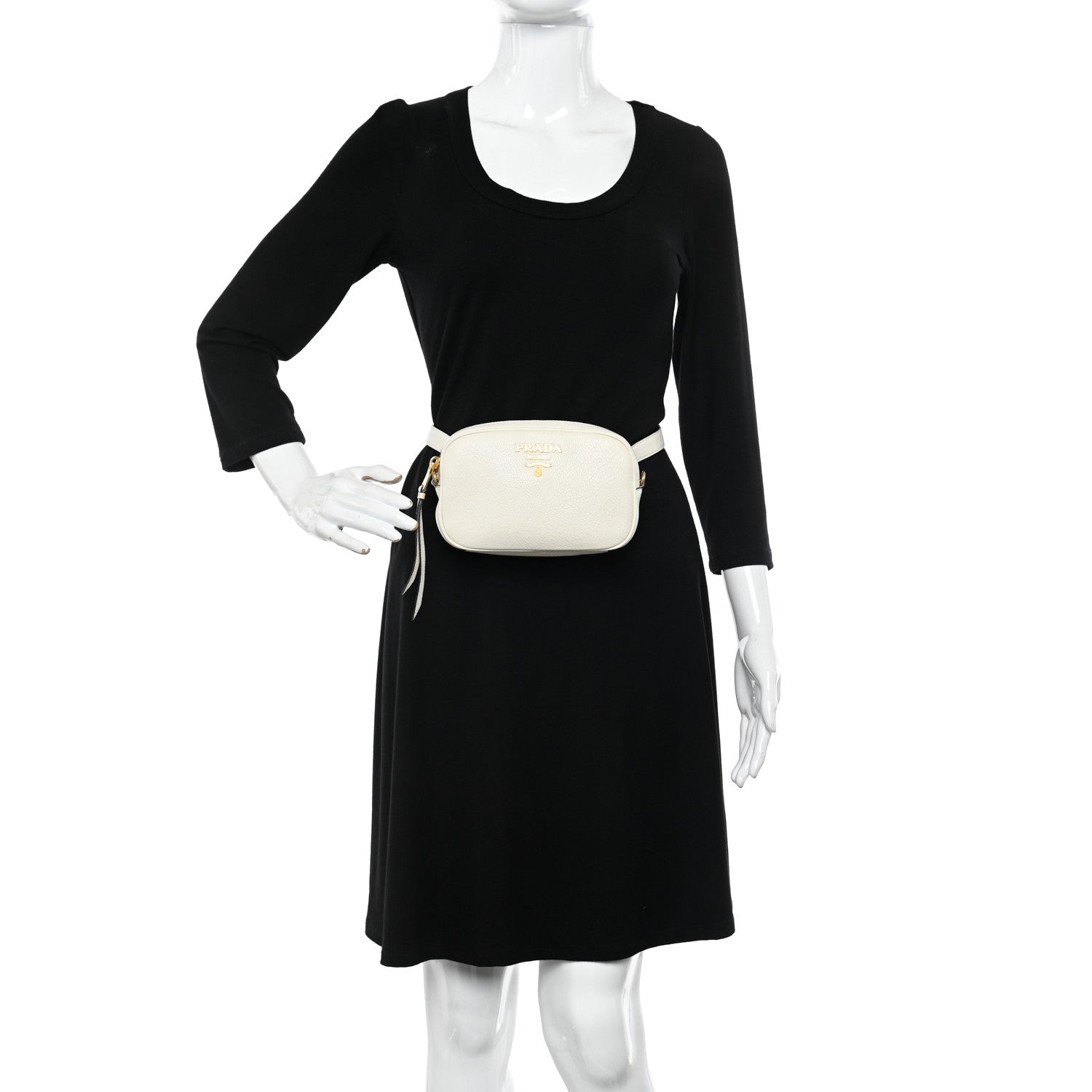 Prada Vitello Daino Camera Crossbody Bianco 2 of 12