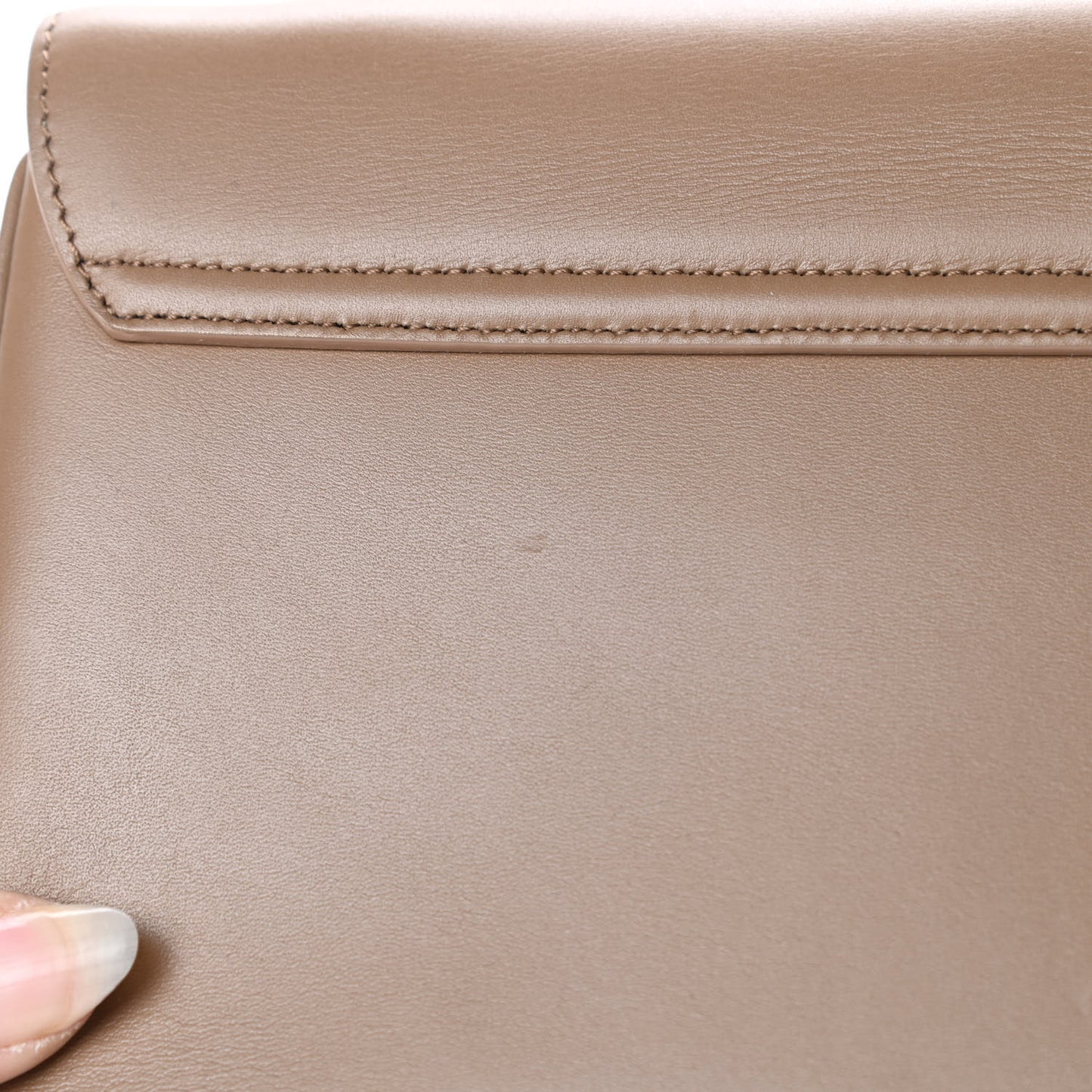 Shiny Calfskin Medium C Bag Light Camel