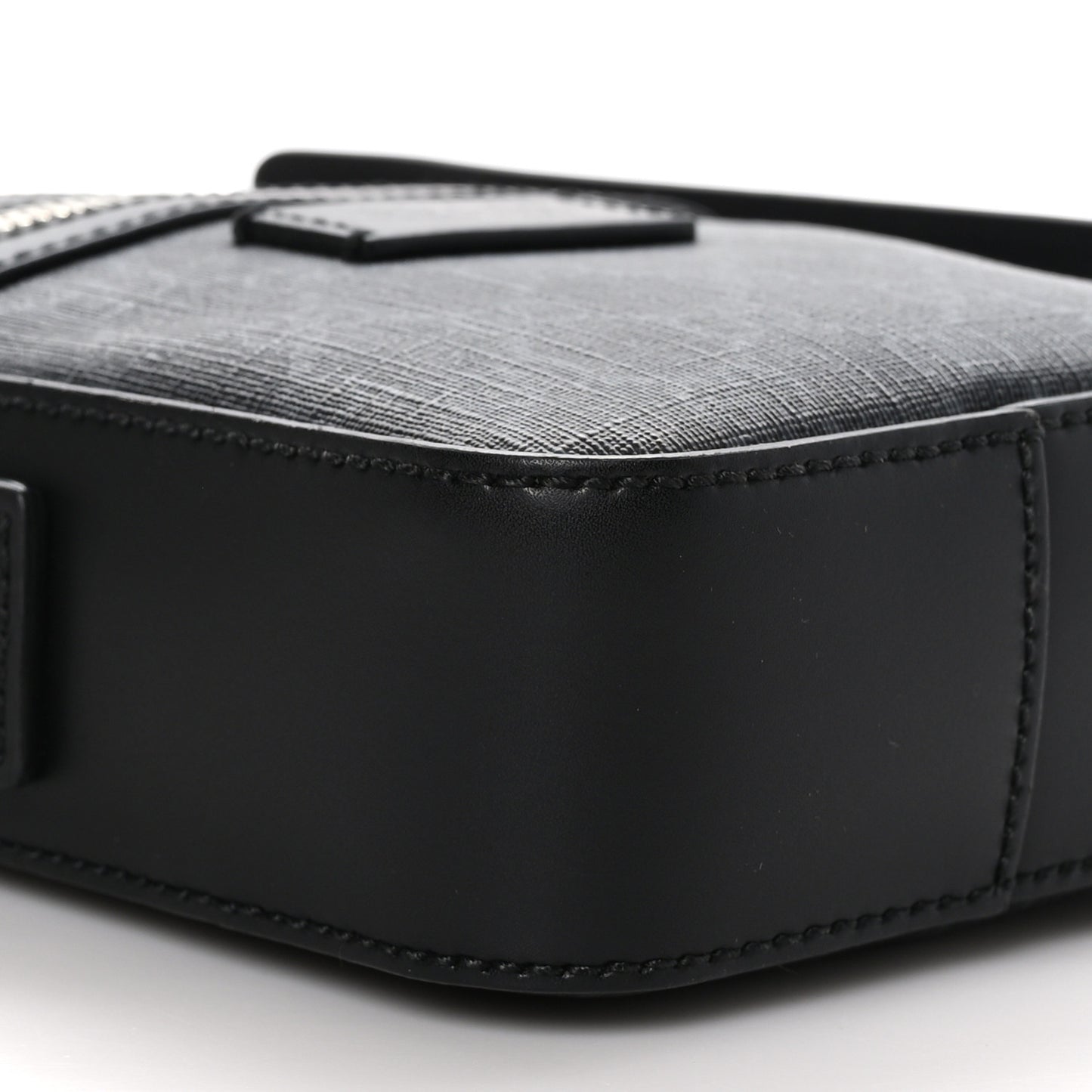 GG Supreme Monogram Appia Calfskin Web Small Camera Messenger Bag Black Grey