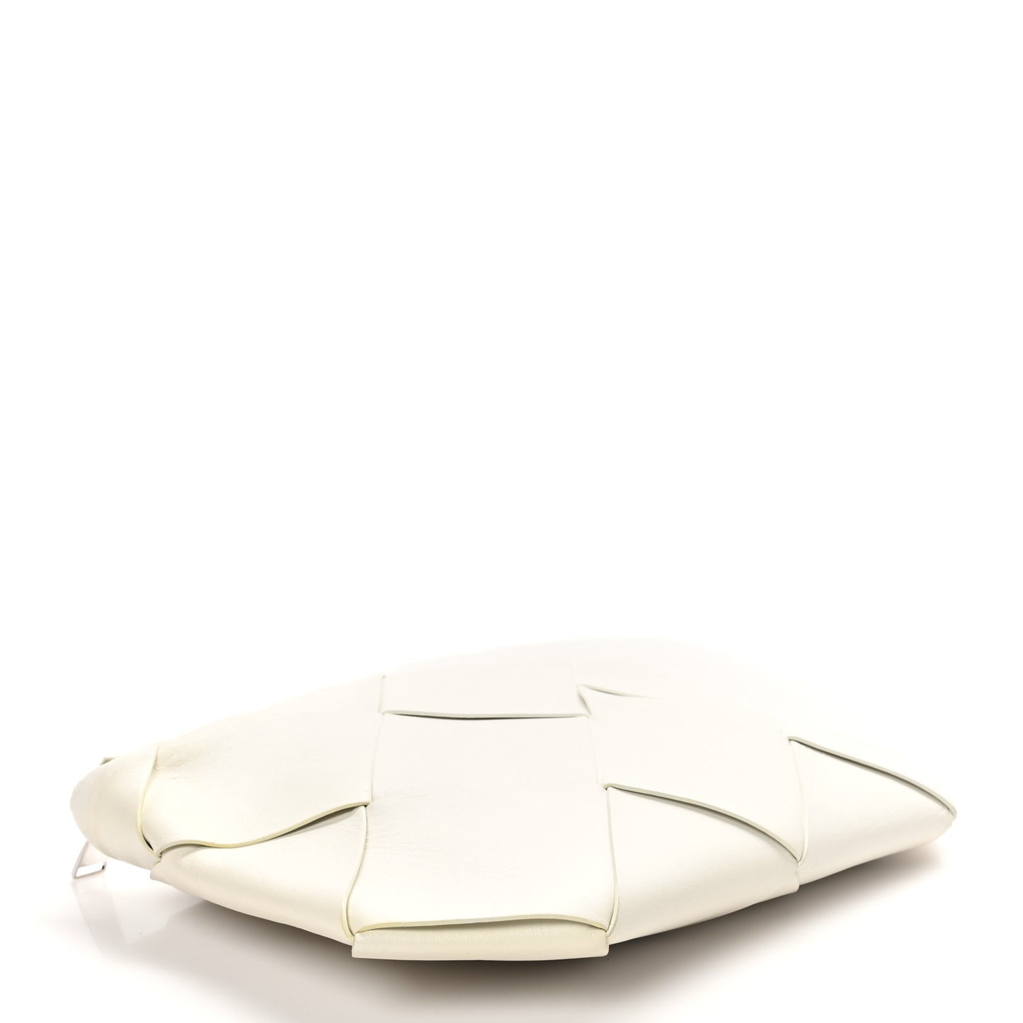 Nappa Maxi Blown Up Intrecciato Pouch Clutch Optic White