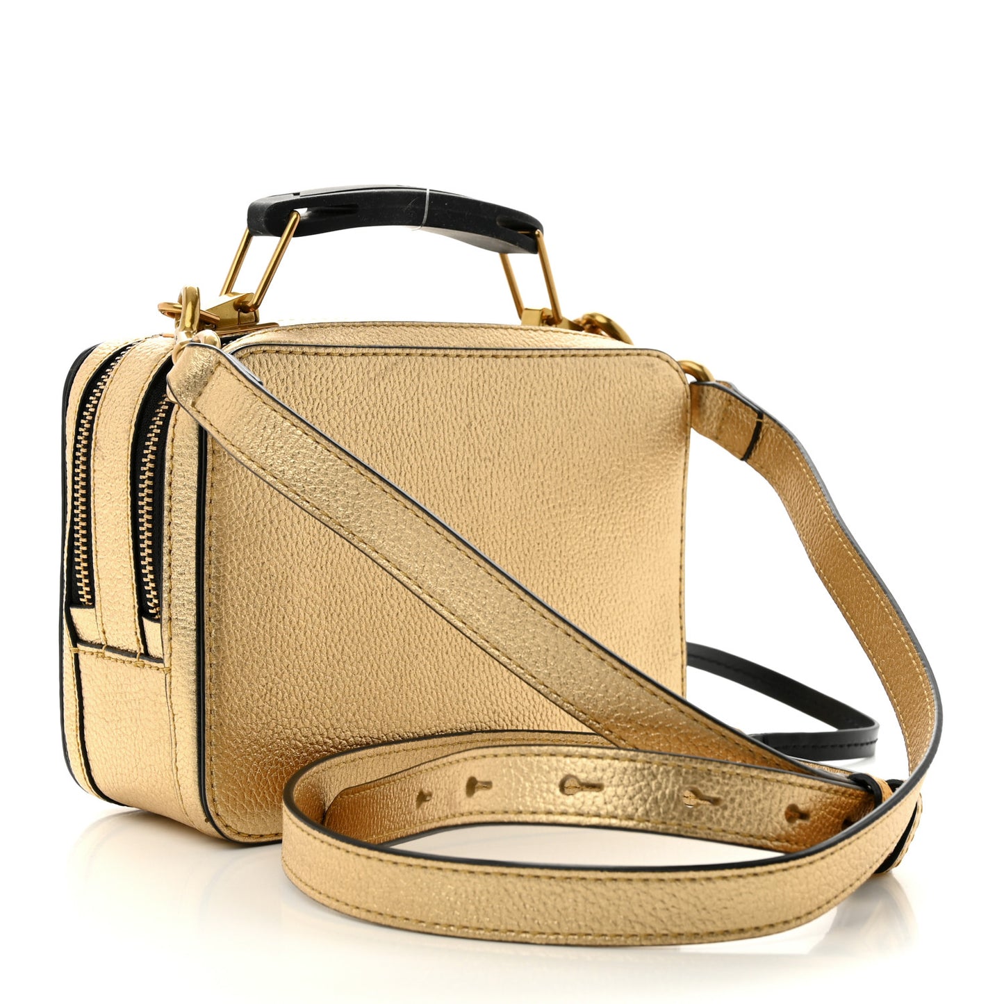 Metallic Calfskin The Box 20 Crossbody Gold
