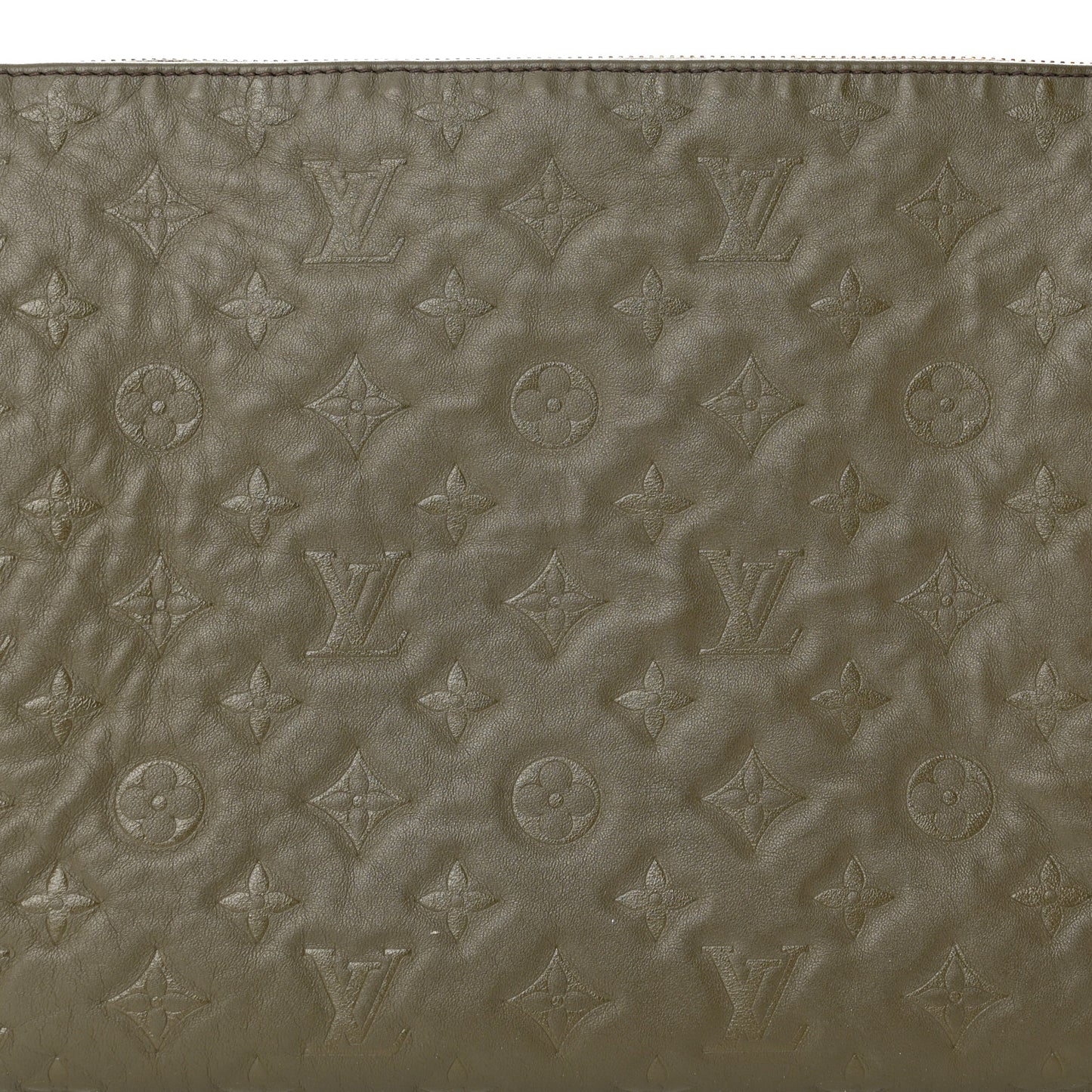 Lambskin Embossed Monogram Coussin MM Khaki