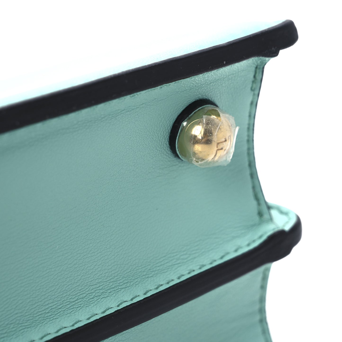 Shiny Nappa Petite Peekaboo I SEE U Satchel Spring Turquoise