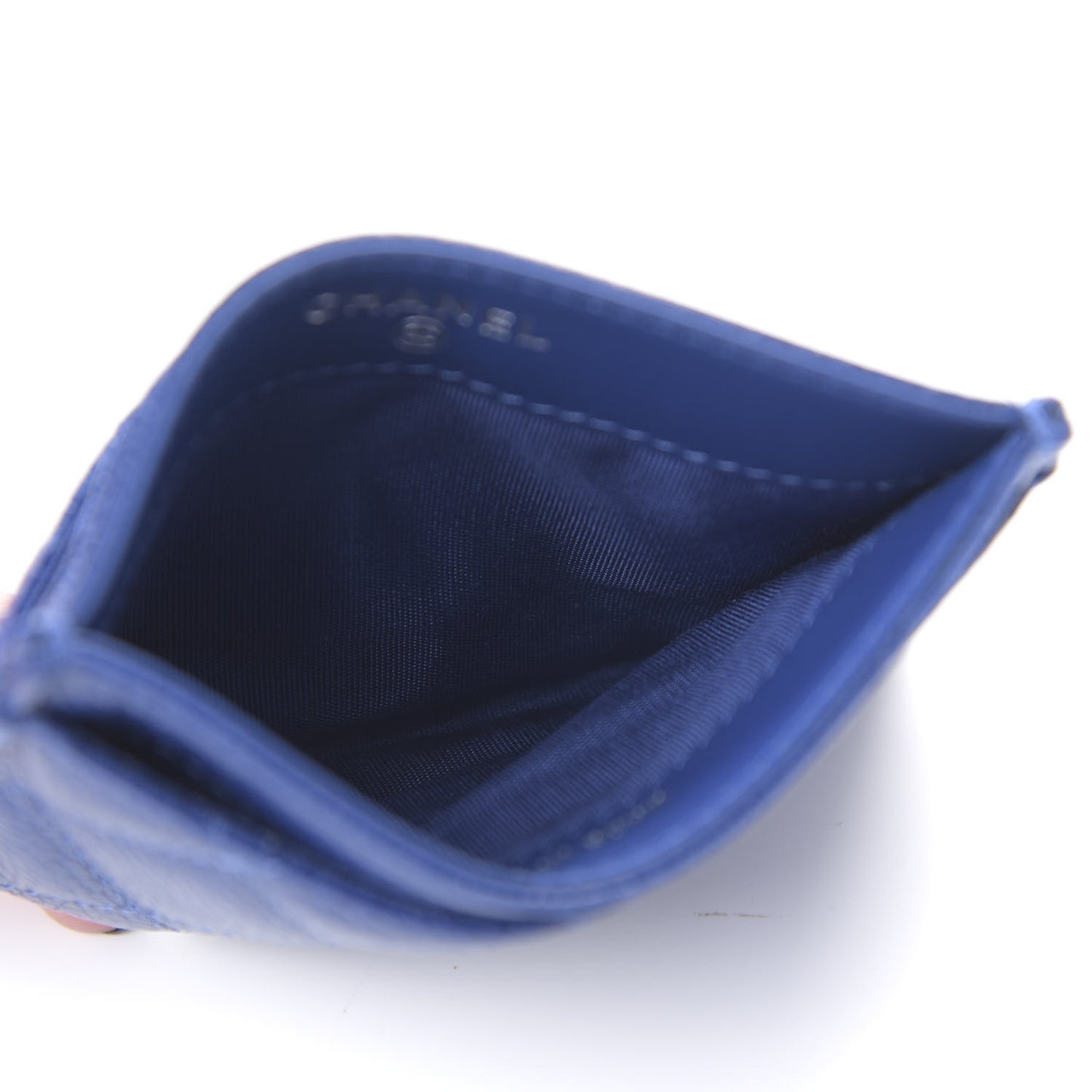 Caviar Quilted Incognito Card Holder Blue