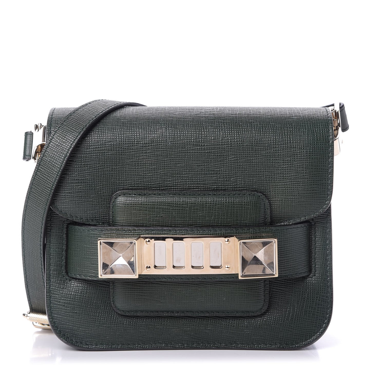 Linosa Calfskin Tiny PS11 Classic Shoulder Bag Dark Green