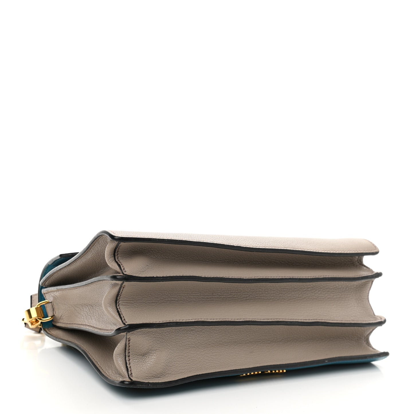 Goatskin Bandoliera Madras Bi-Color Shoulder Bag Laguna Pomice