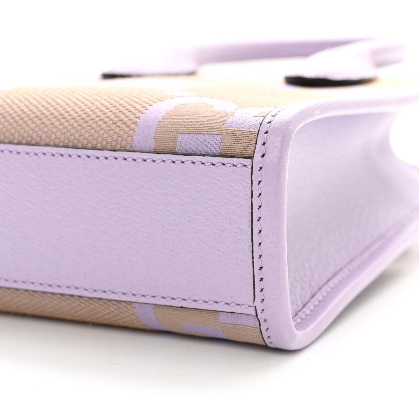 Monogram Jumbo GG Textured Dollar Calfskin Mini Tote Bag Beige Lapis