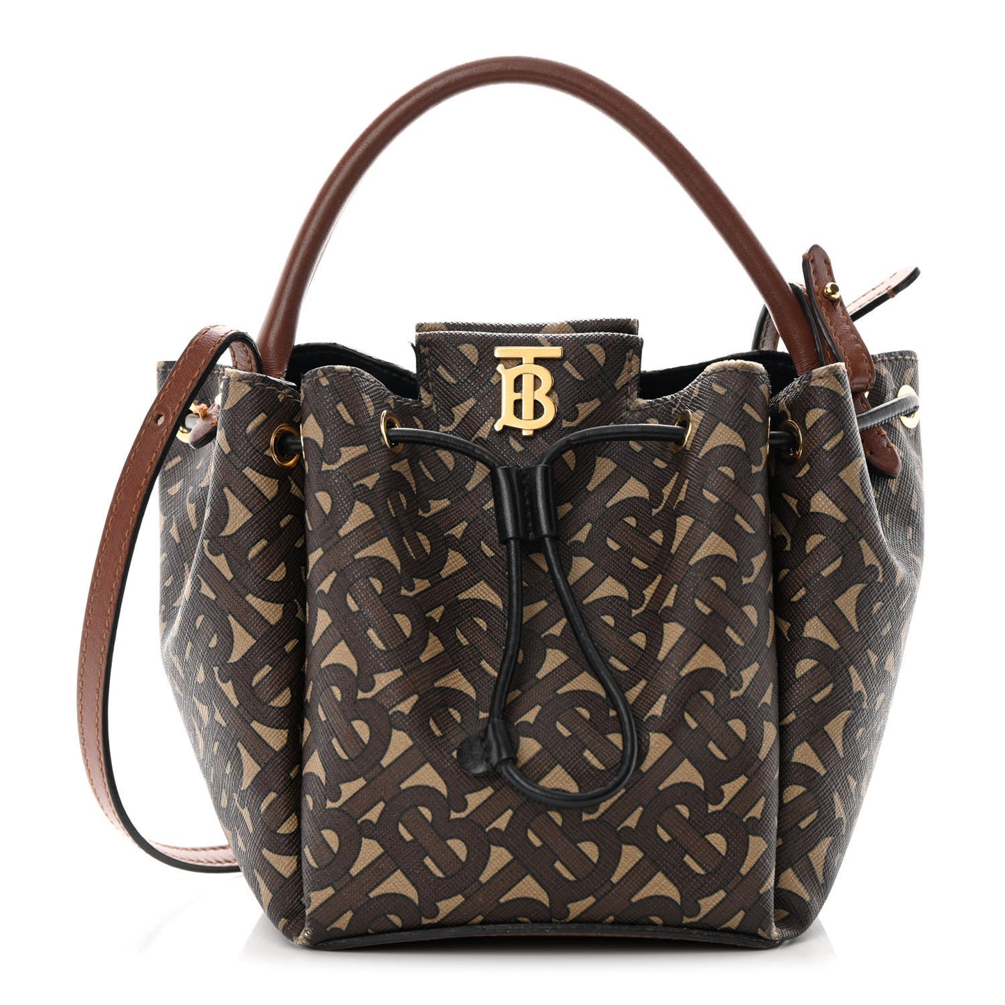 E-canvas Monogram TB Bucket Bag Bridle Brown
