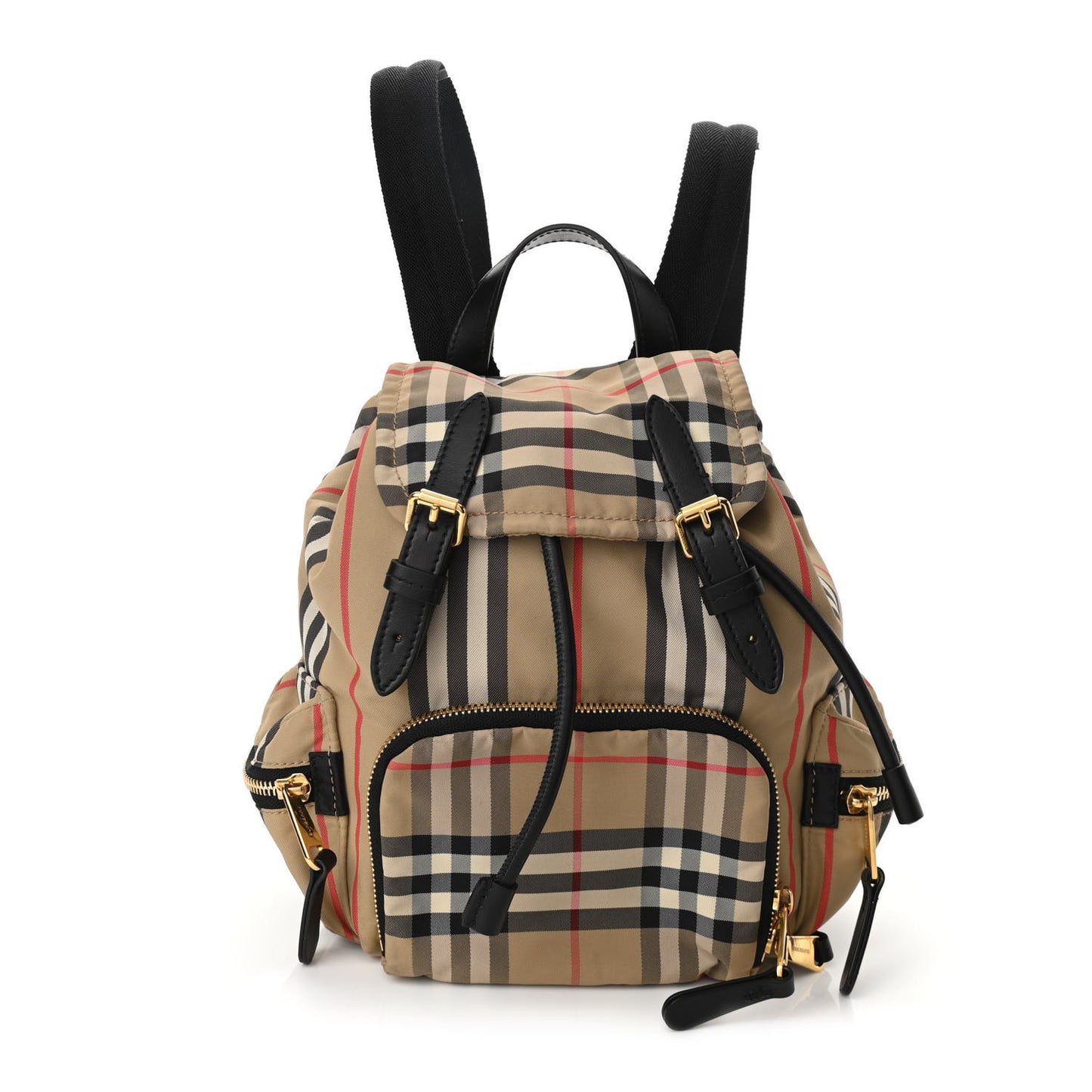 Vintage Check Small Rucksack Backpack Antique Yellow