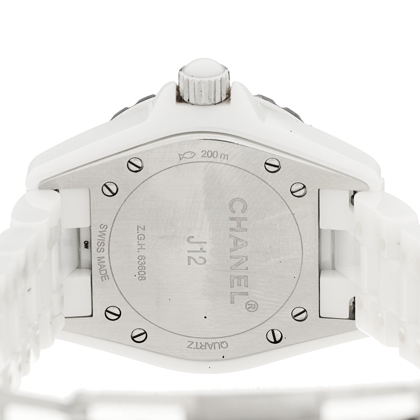 Stainless Steel Ceramic Diamond 33mm J12 Quartz Watch White