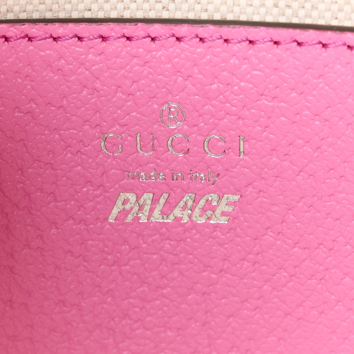 X PALACE GG Supreme Monogram Palace Textured Dollar Calfskin Shoulder Bag Pink Pale Rose Palace