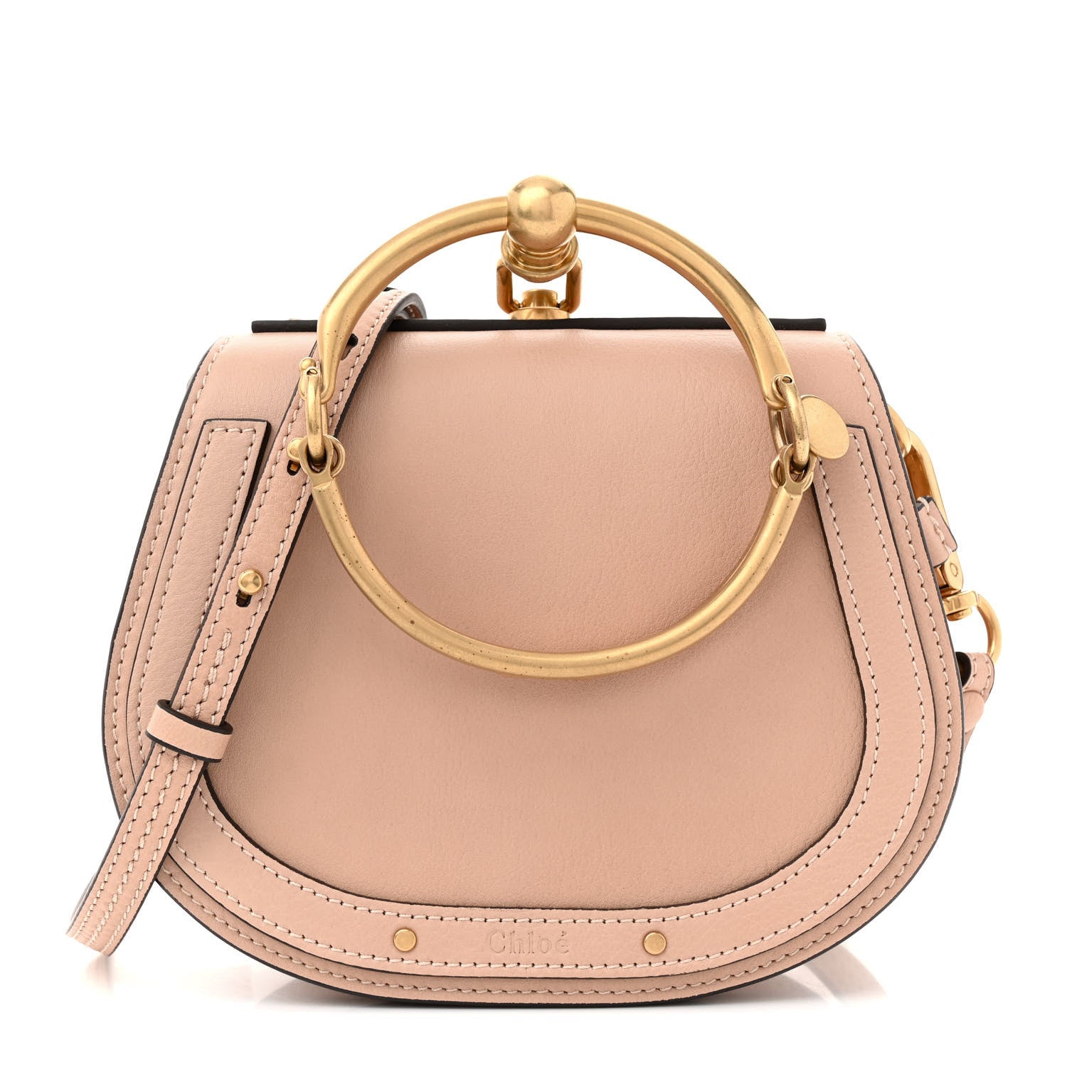 Chloe Calfskin Suede Small Nile Bracelet Bag Biscotti Beige 1 of 13