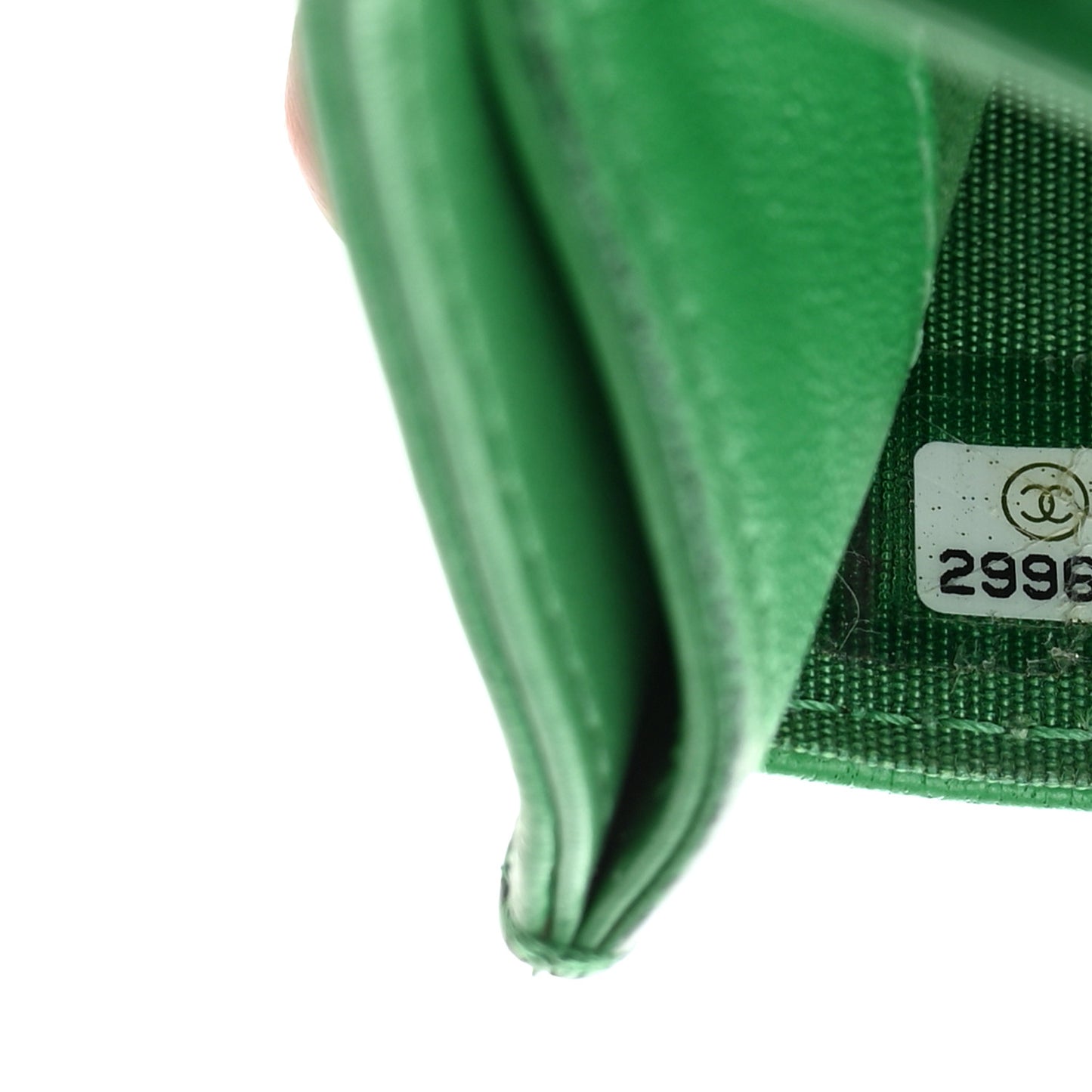 Lambskin Quilted Chanel 19 Card Holder Green