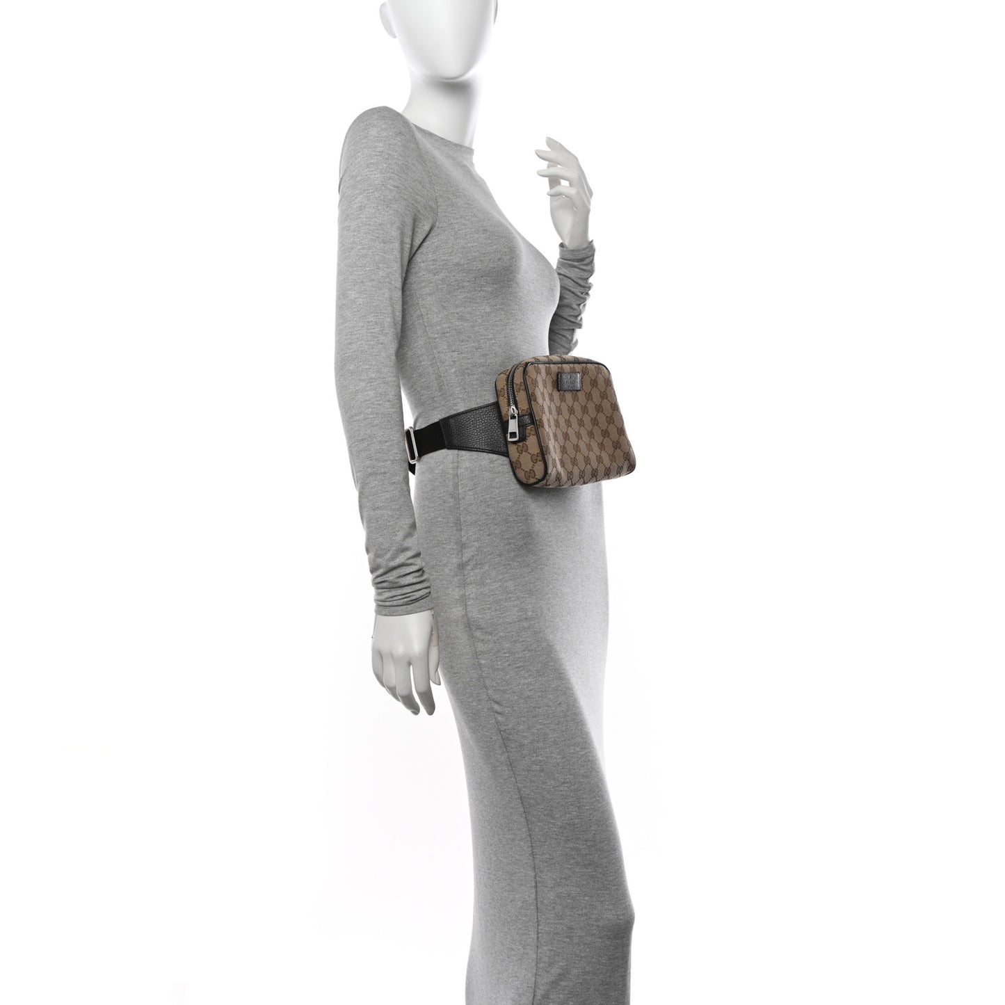 Monogram Dollar Calfskin Belt Bag Beige Ebony Testa di Moro Marrone Scuro