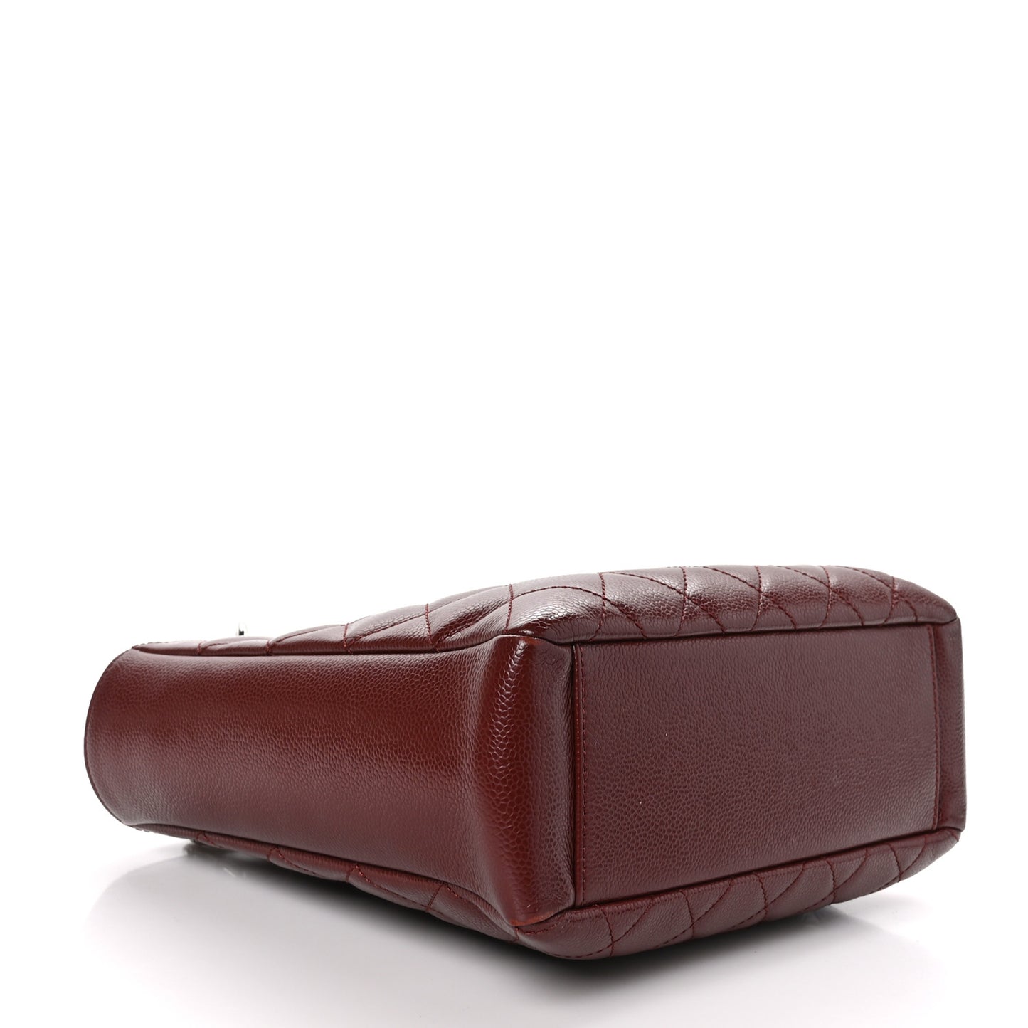 Caviar Quilted Petit Shopping Tote PST Burgundy