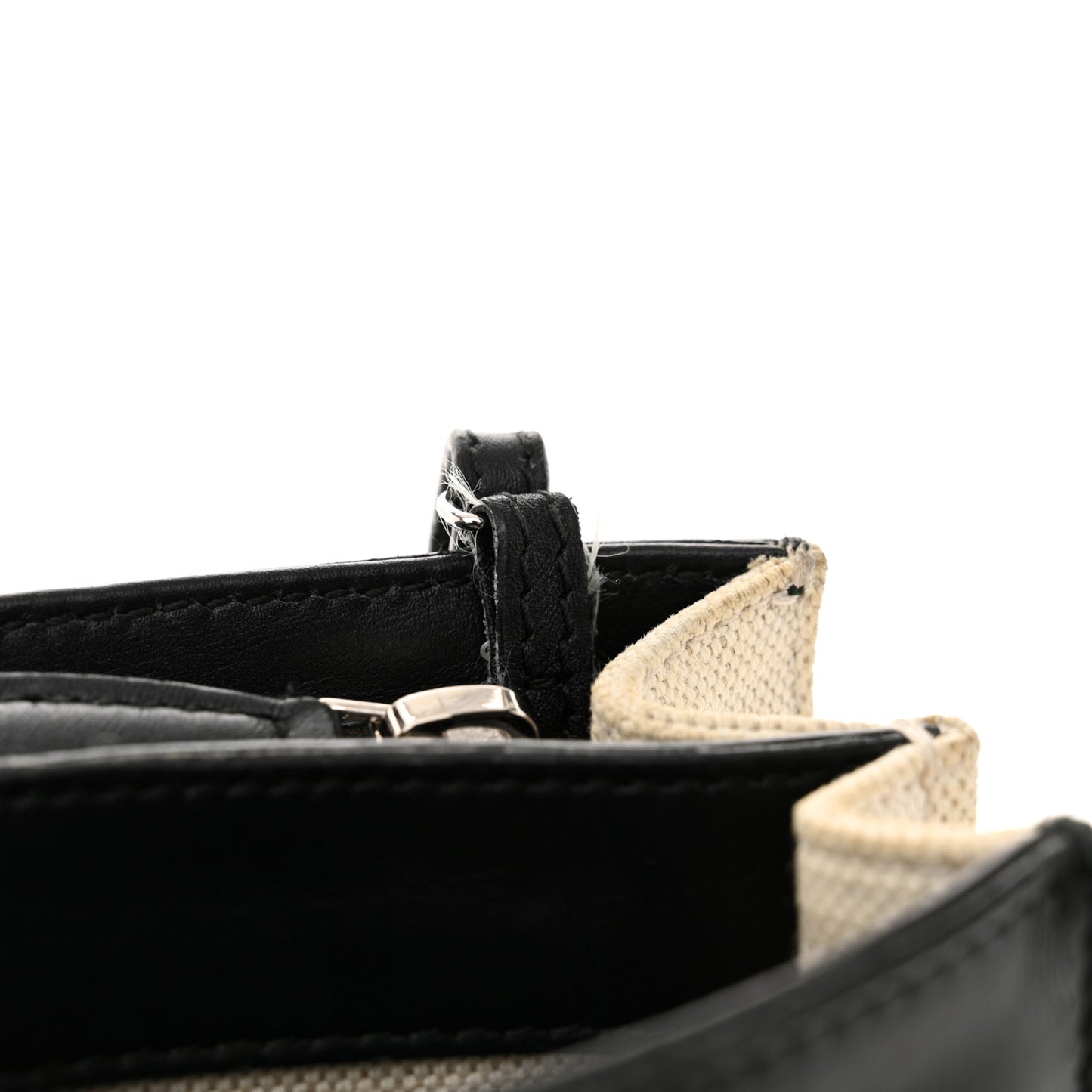 Cotton Canvas Pochette Crossbody Bag Black
