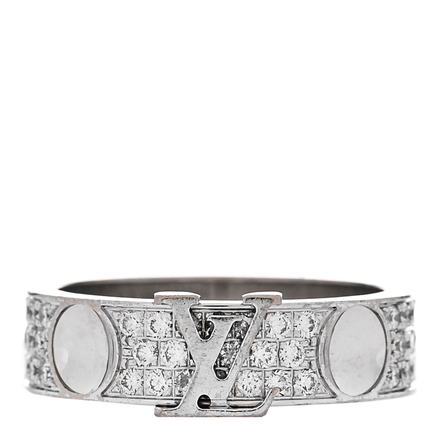 18K White Gold Diamond Empreinte Pave Ring 50 5.25