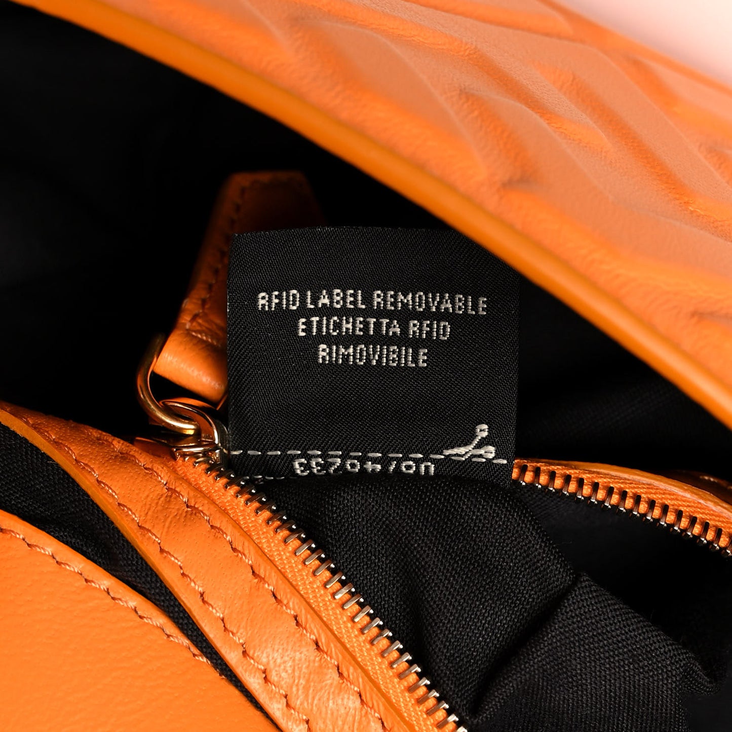 Nappa FF 1974 Embossed Baguette Clementine