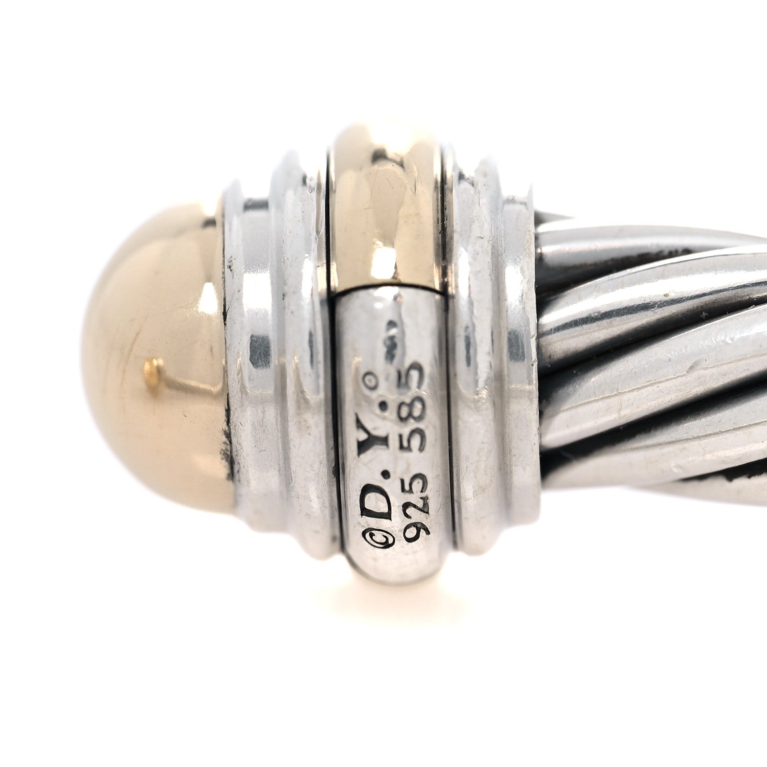 David Yurman Sterling Silver 14K Yellow Gold 7mm Cable Classics Bracelet 4 of 4
