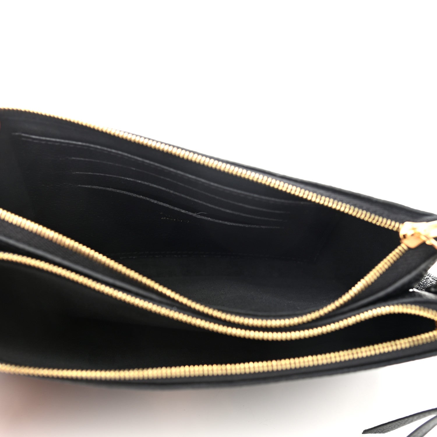 Louis Vuitton Empreinte Monogram Giant Double Zip Pochette Black Cream 5 of 9