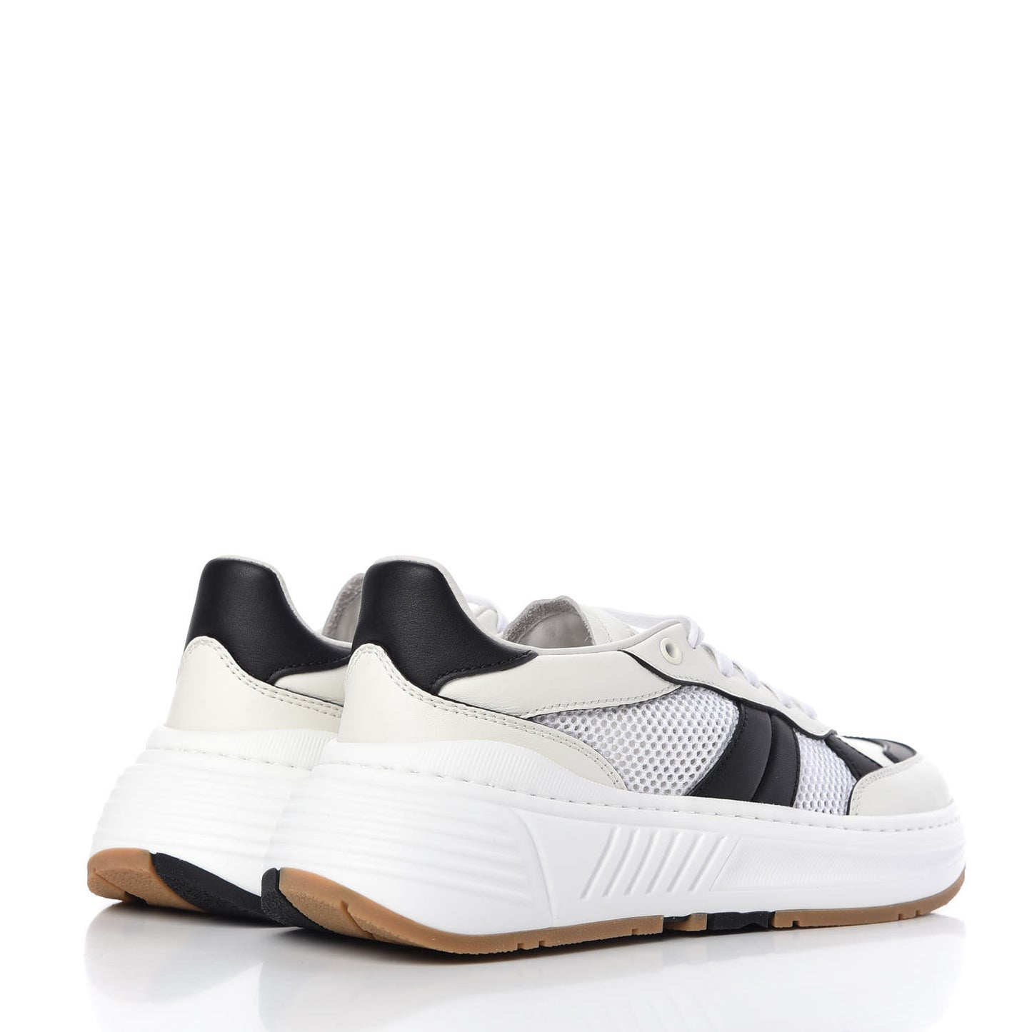 Calfskin Technical Mesh Speedster Sneakers 40 White Black