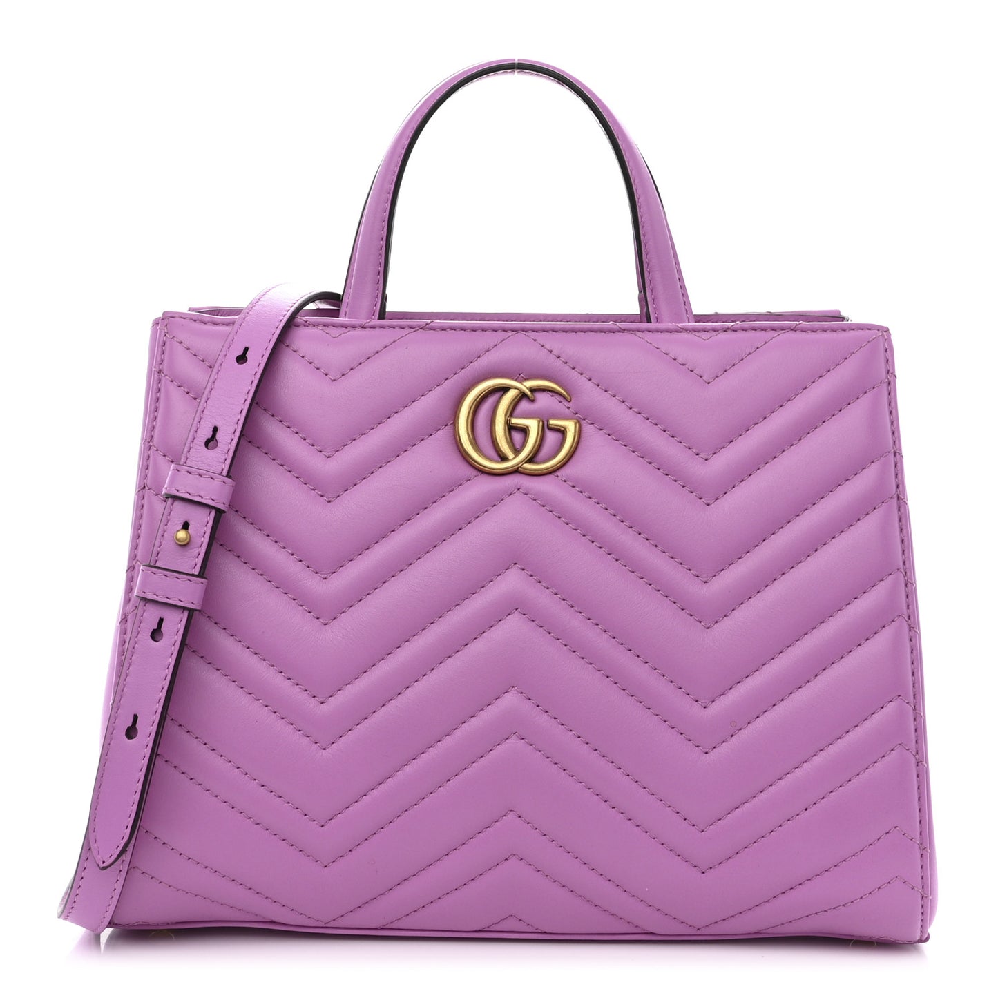 Calfskin Matelasse Small GG Marmont Tote Candy Mousse