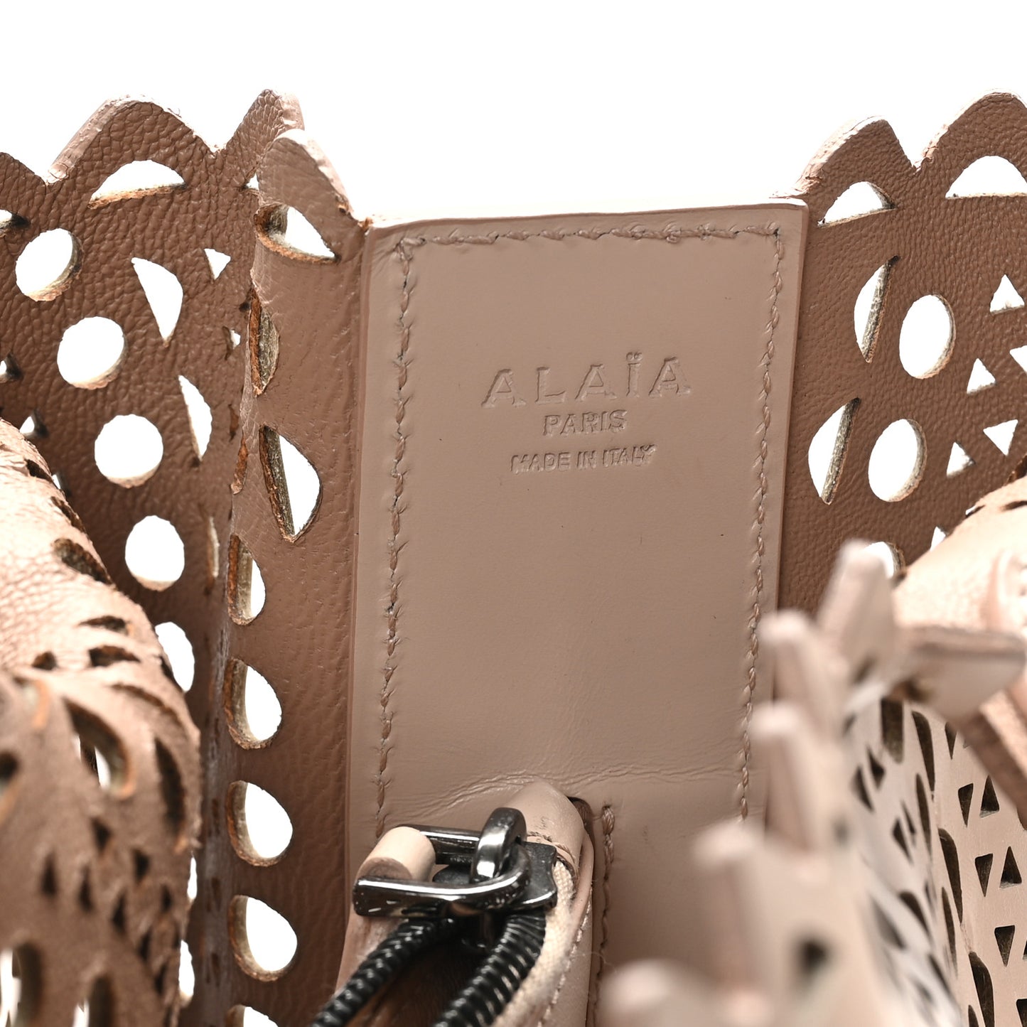 Calfskin Laser Cut Tote Sable