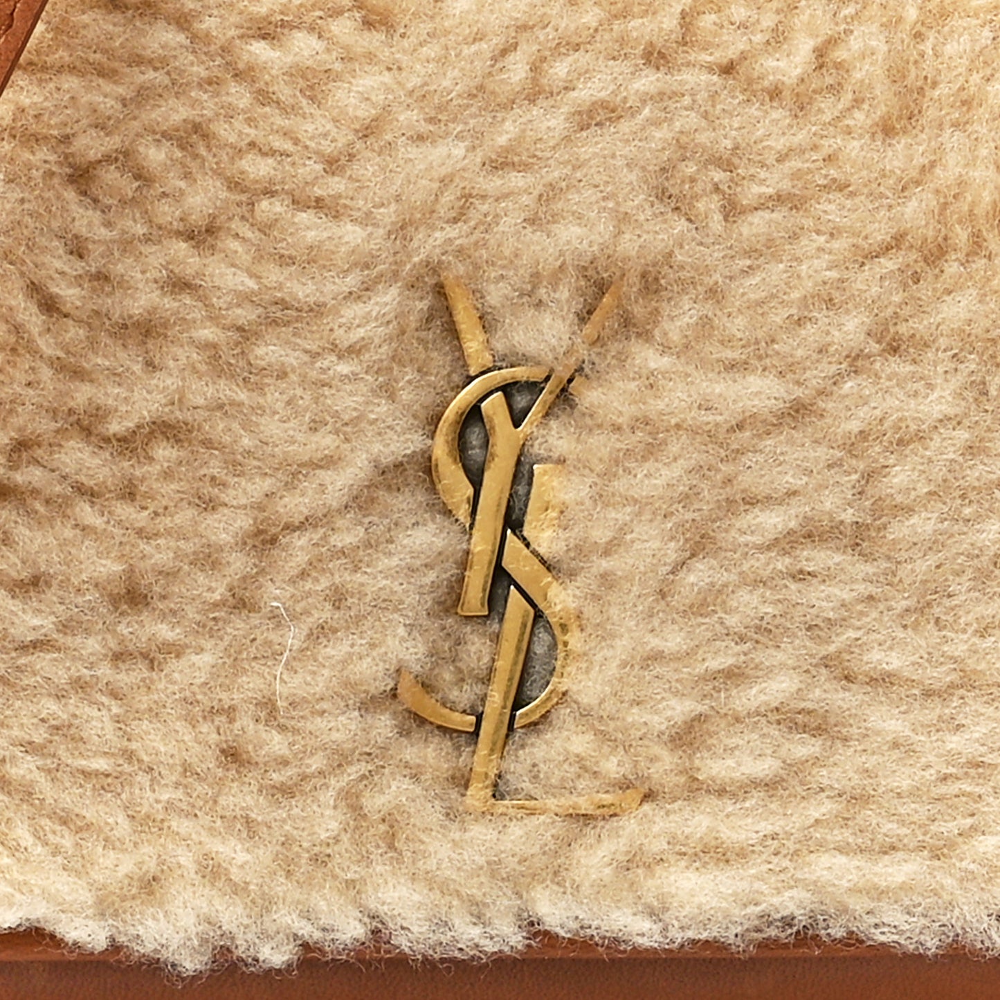 Shearling Monogram Phone Holder Crossbody Brown
