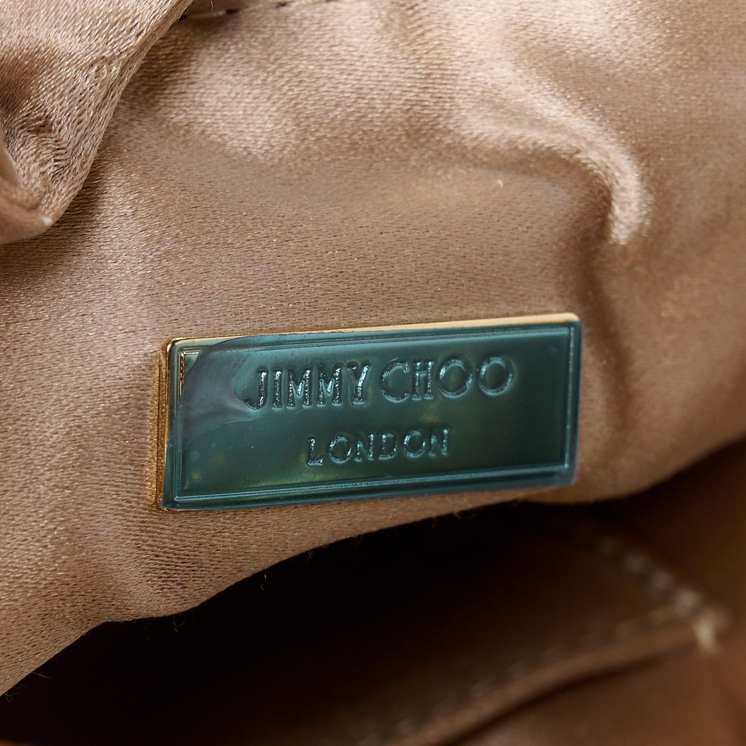 Jimmy Choo Satin Crystal Embellished Bonny Shoulder Bag Gold 6 of 12