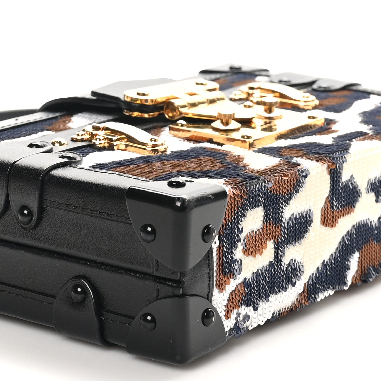 Louis Vuitton Sequins Leopard Petite Malle Black Navy 8 of 9