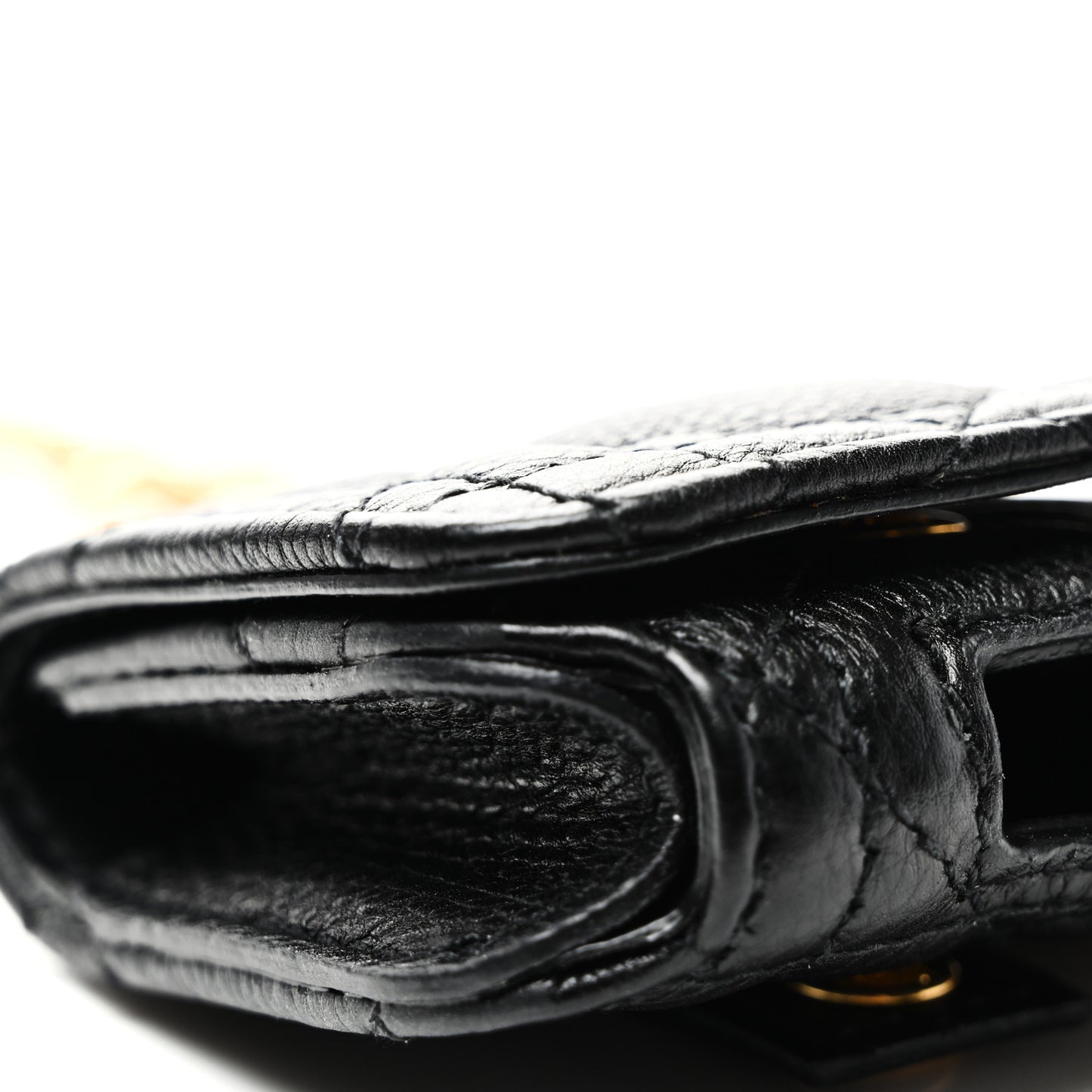 Supple Calfskin Cannage Caro Airpod Pro Case Belt 70 Black