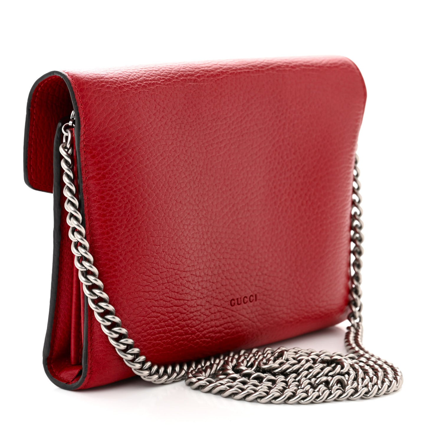 Calfskin Mini Dionysus Chain Wallet Hibiscus Red