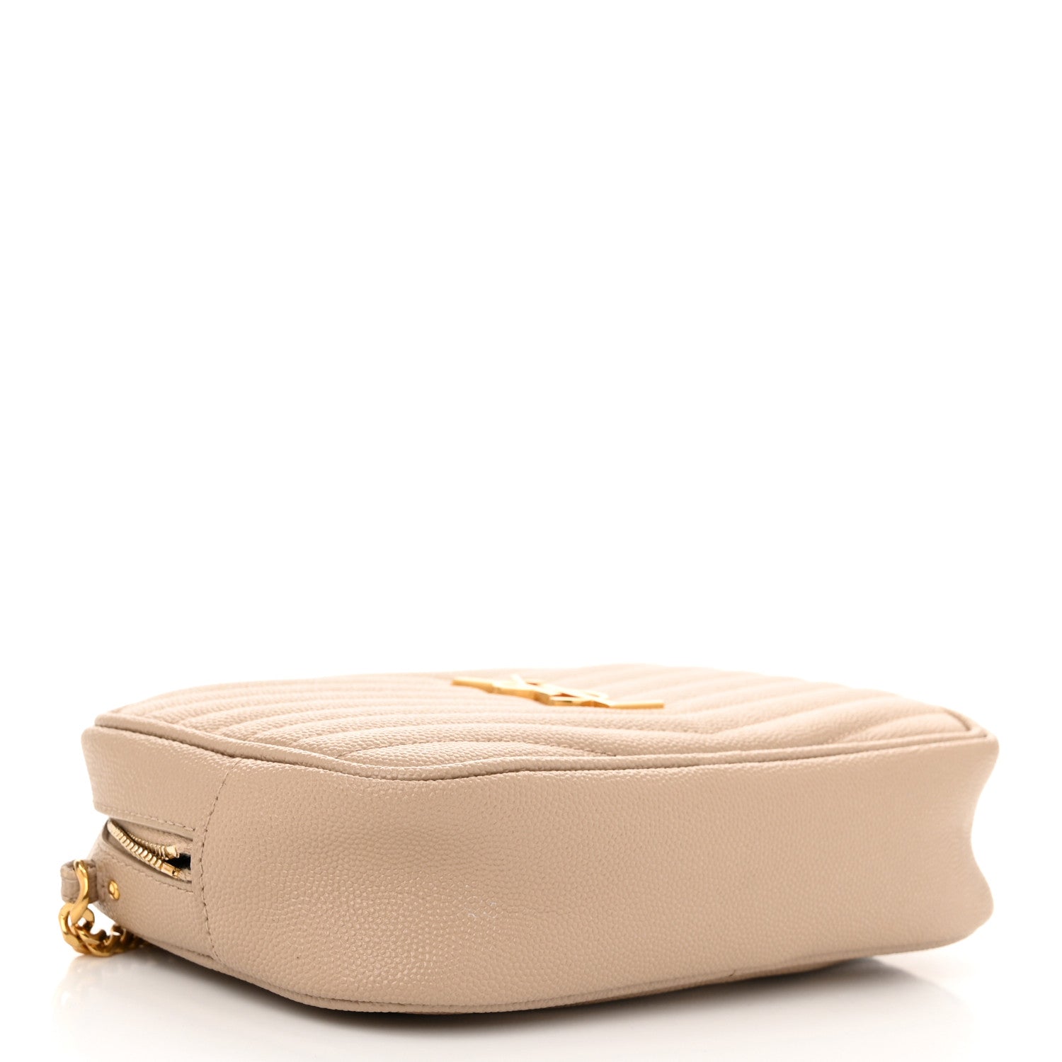 Saint Laurent Grain De Poudre Matelasse Monogram Mini Lou Camera Bag Dark Beige 4 of 11