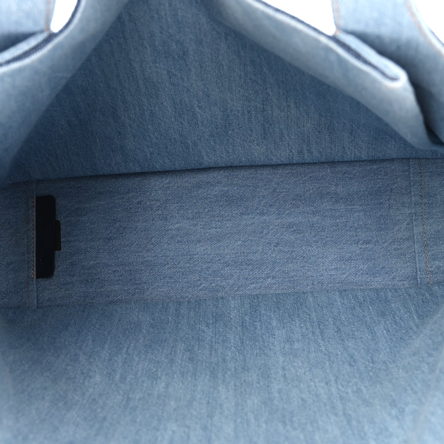 Denim East West Perforated Tote Blue