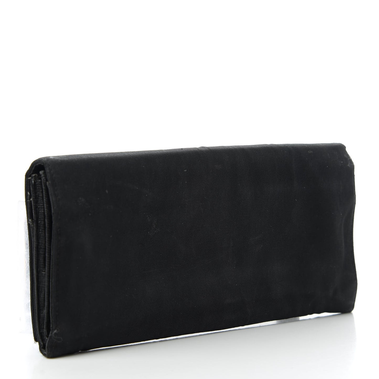 Tessuto Nylon Continental Flap Wallet Black