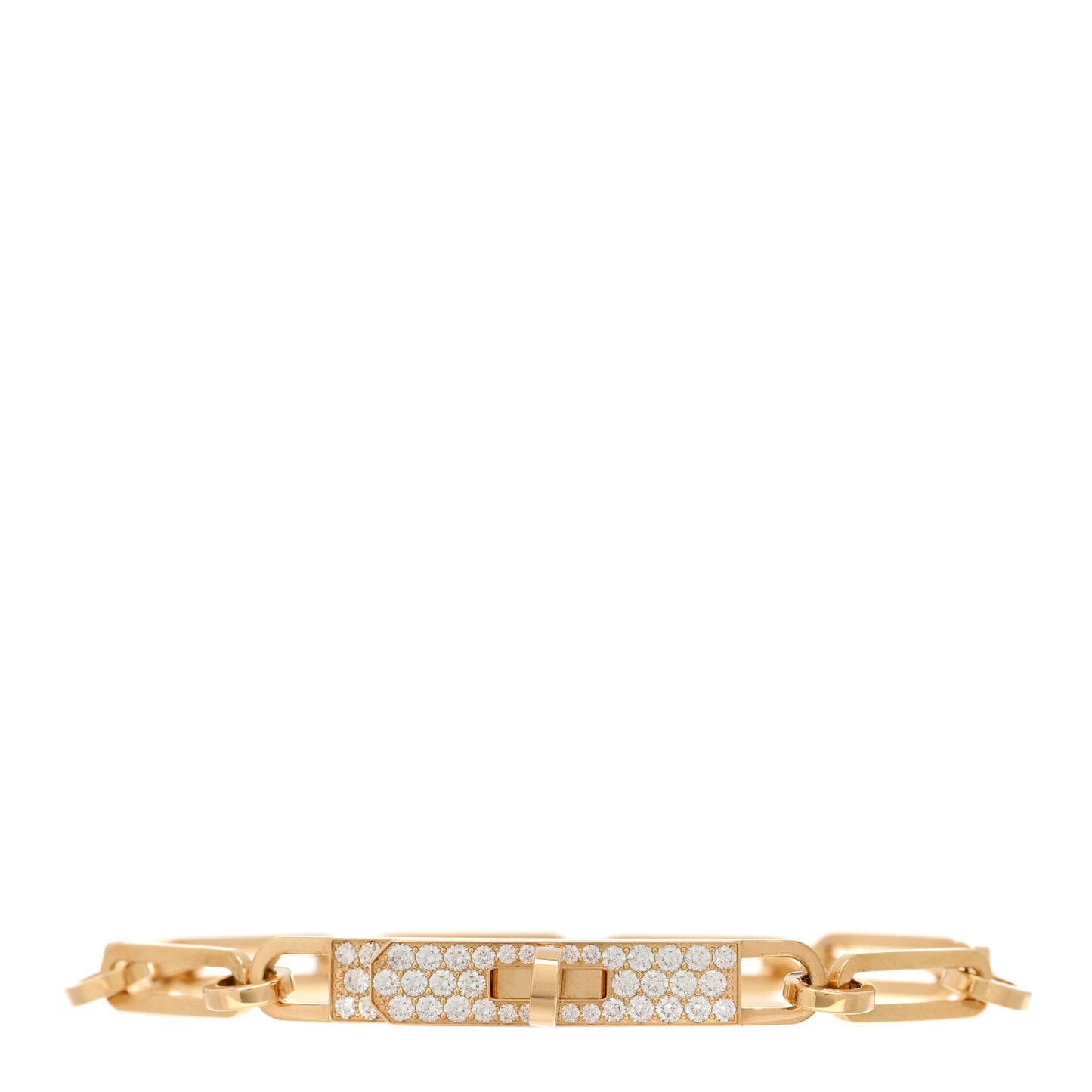 18K Rose Gold Diamond Pave PM Kelly Chaine Bracelet SH