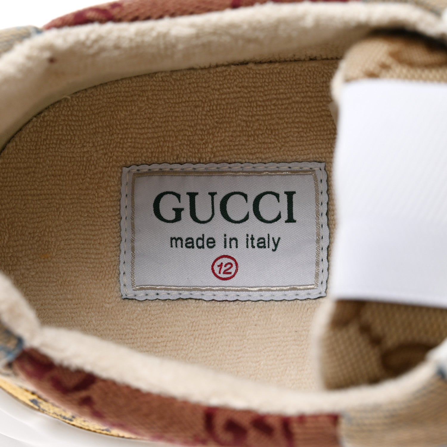 Gucci Monogram Multicolor Mens Rhyton Sneakers 12 Yellow Blue Great White Tabasco 6 of 8
