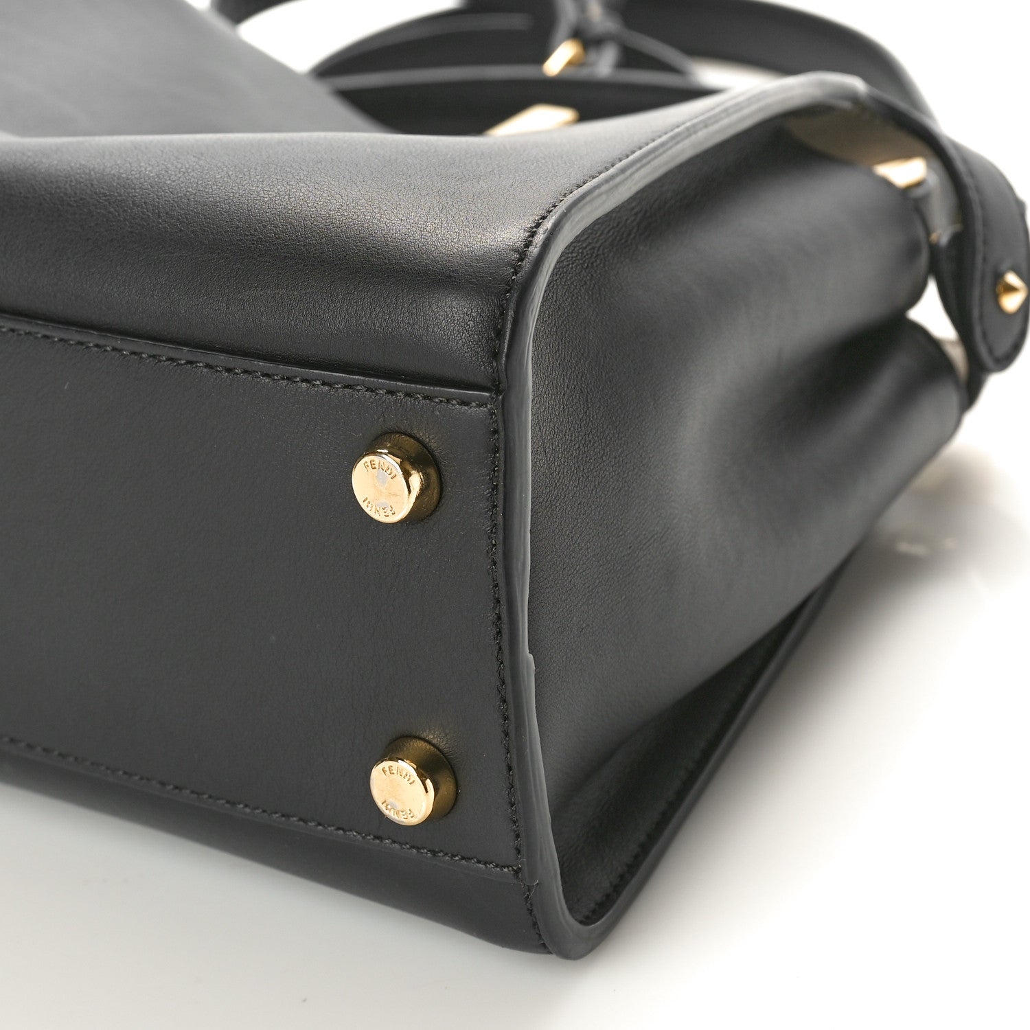 Fendi Vitello Tahiti Burro Medium Peekaboo Iconic Essentially Satchel Black Corda 10 of 10