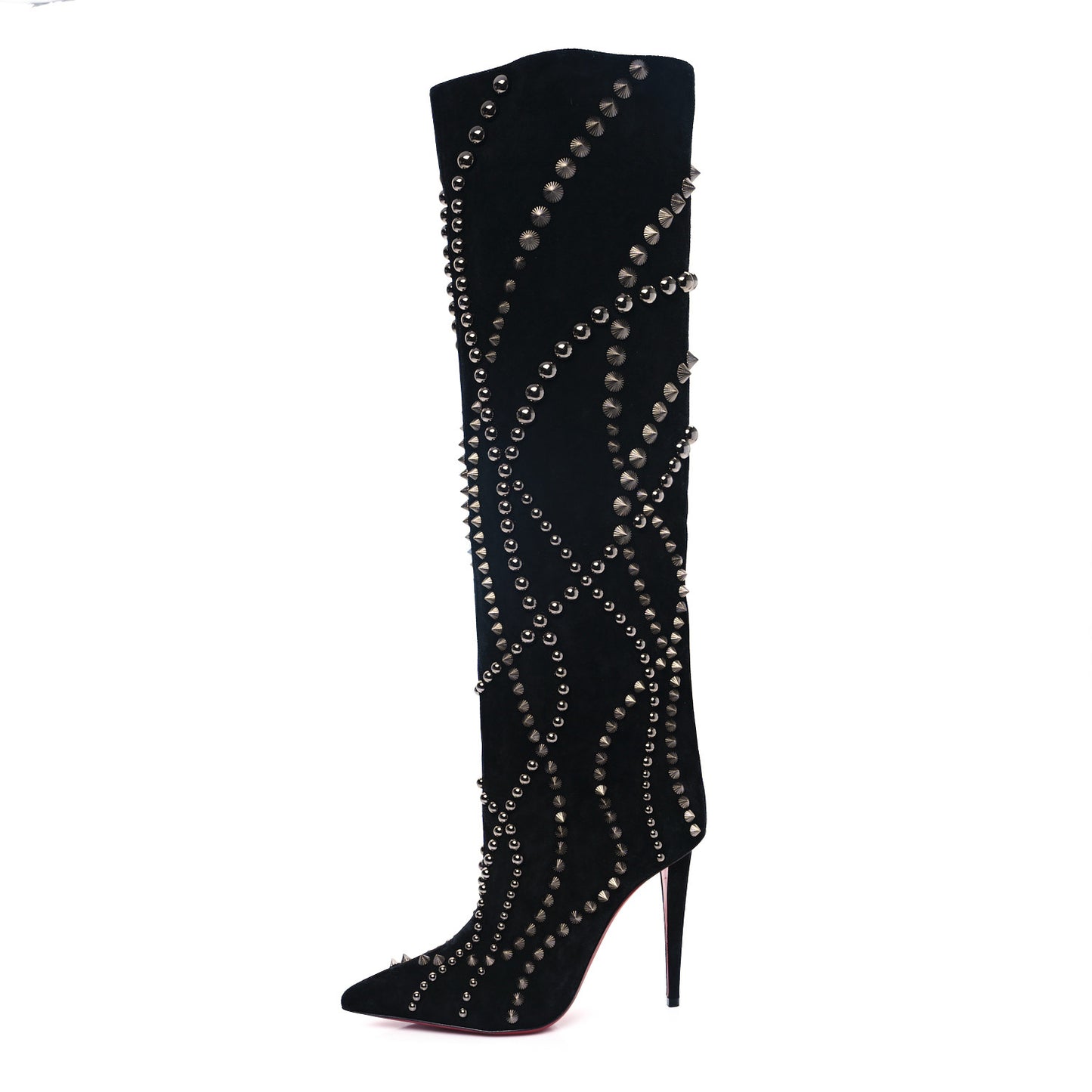 Suede Spiked Astrilarge Botta Pika Knee Boots 39 Black