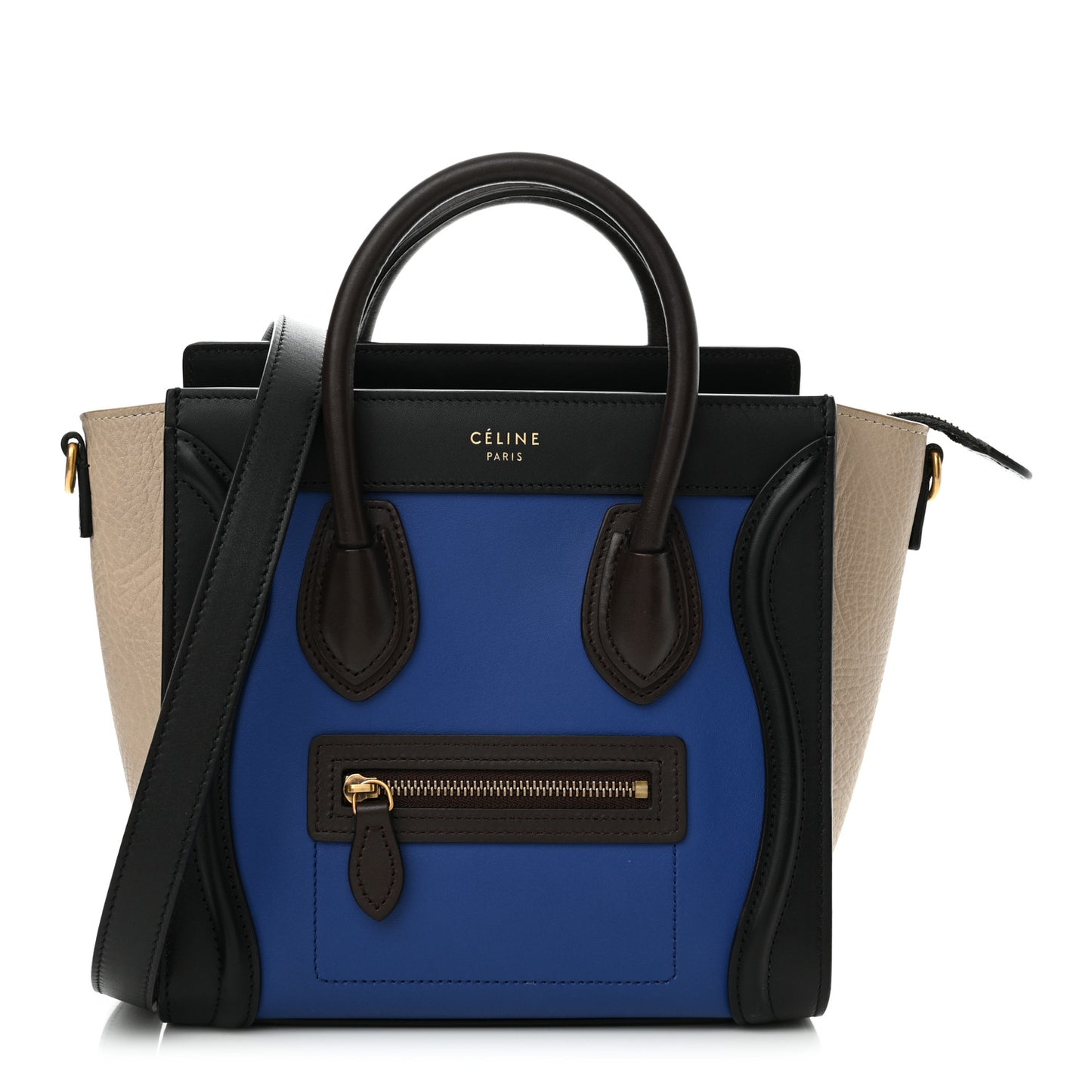 Smooth Calfskin Bullhide Nano Tri-Color Luggage Indigo