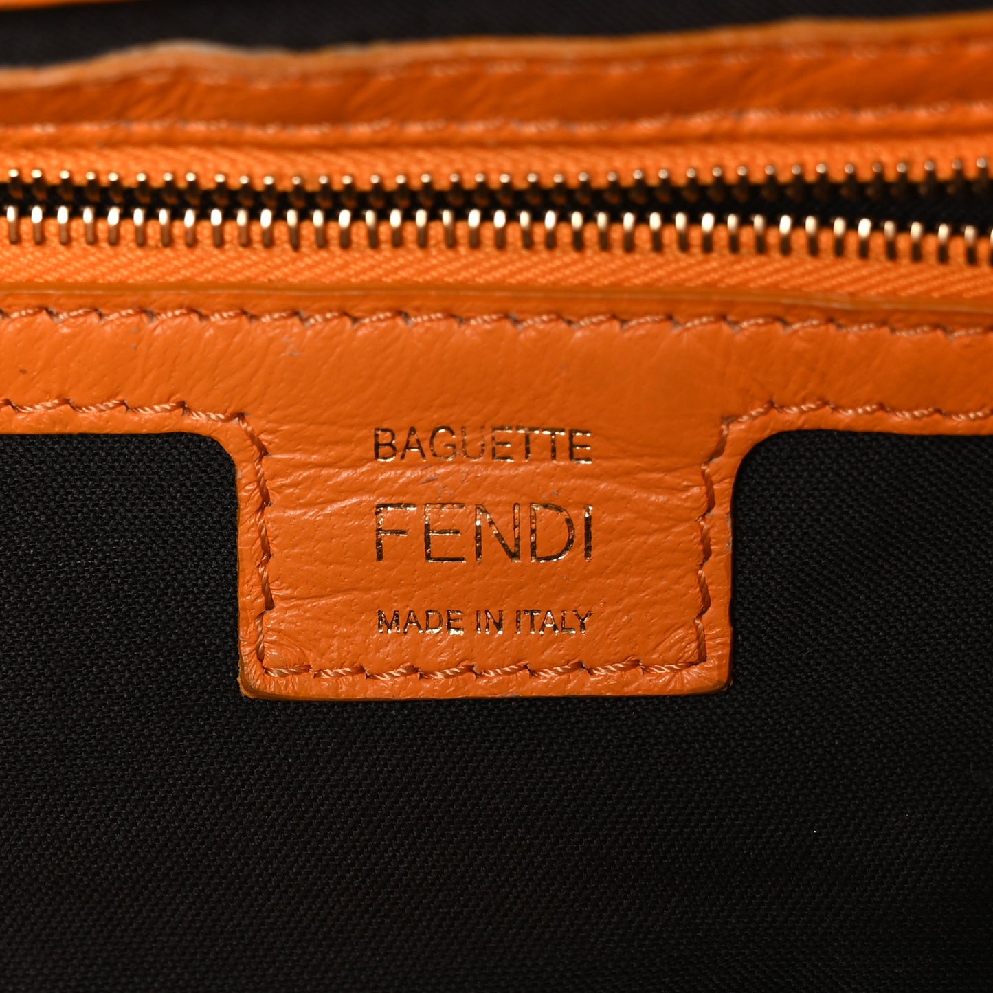 Nappa FF 1974 Embossed Baguette Clementine