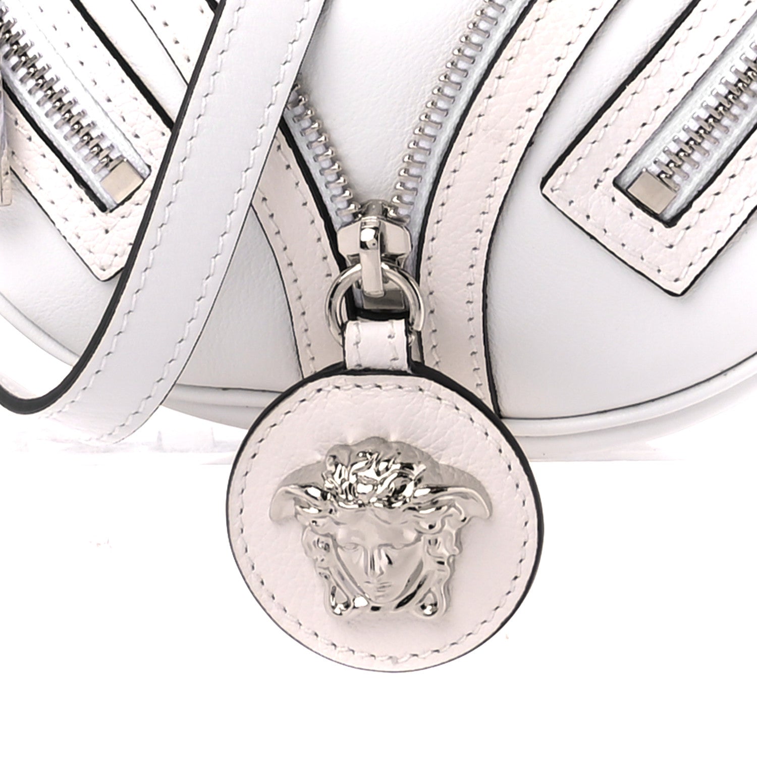 Versace Calfskin La Medusa Archive Hobo White 9 of 11