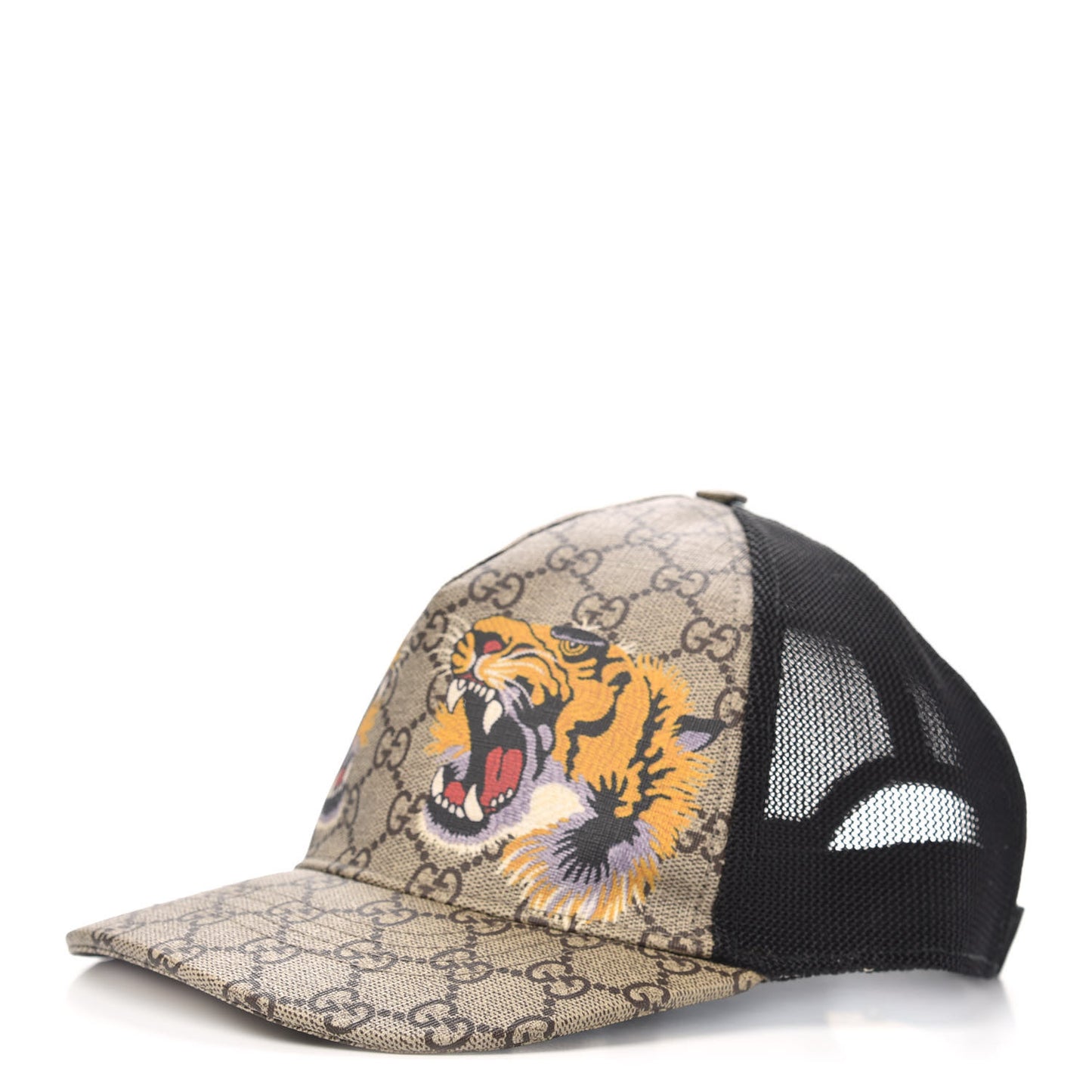 GG Supreme Monogram Tiger Print Baseball Hat XL Beige