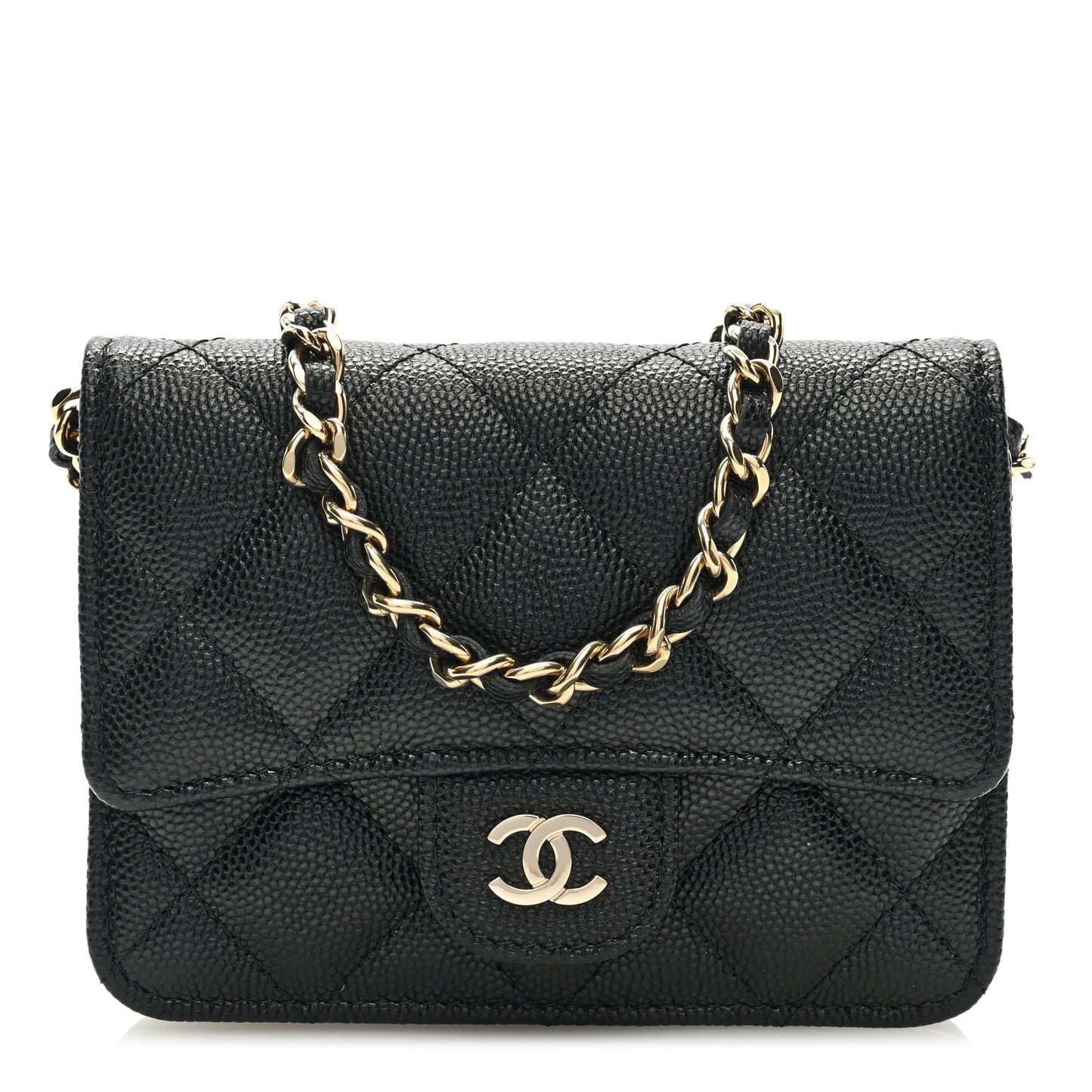 Caviar Quilted Mini Chain Bag Black