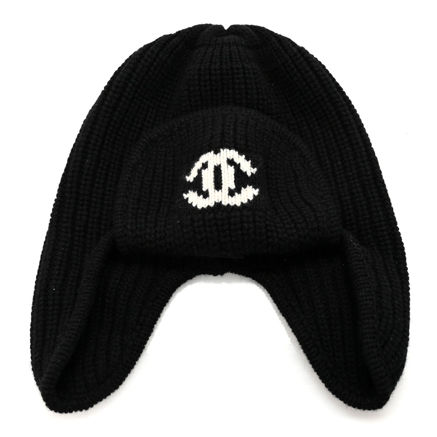 Chanel Cashmere CC Beanie Hat Black White 1781023 – FASHIONPHILE