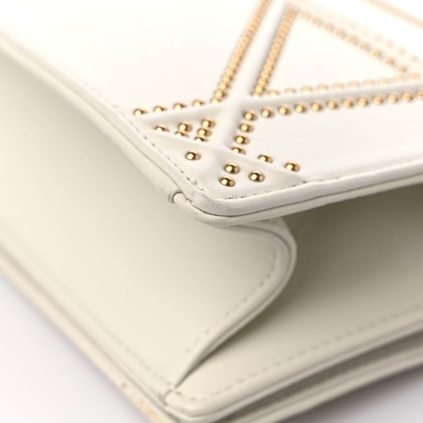 Lambskin Studded Medium Diorama Flap Bag Latte