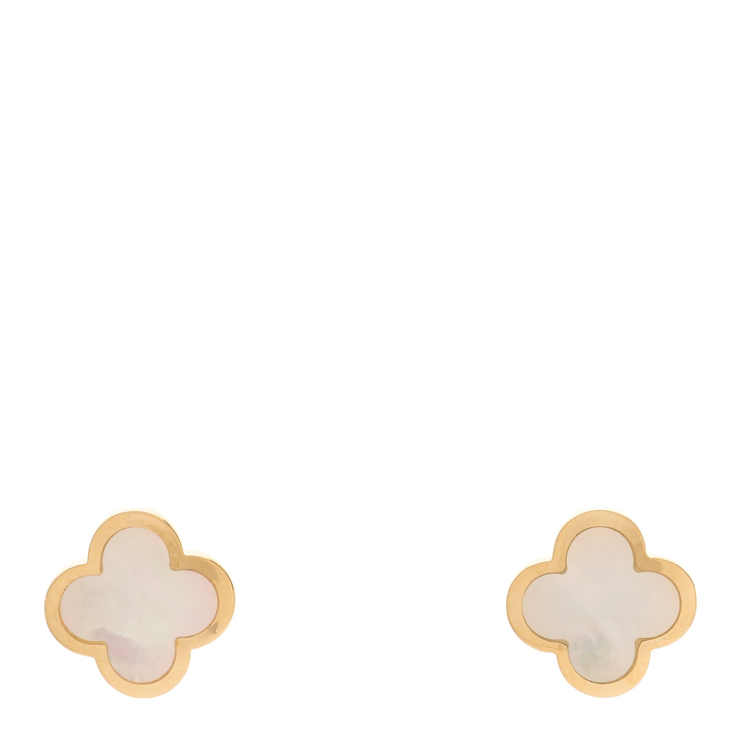 18K Yellow Gold Mother of Pearl Pure Alhambra Earrings