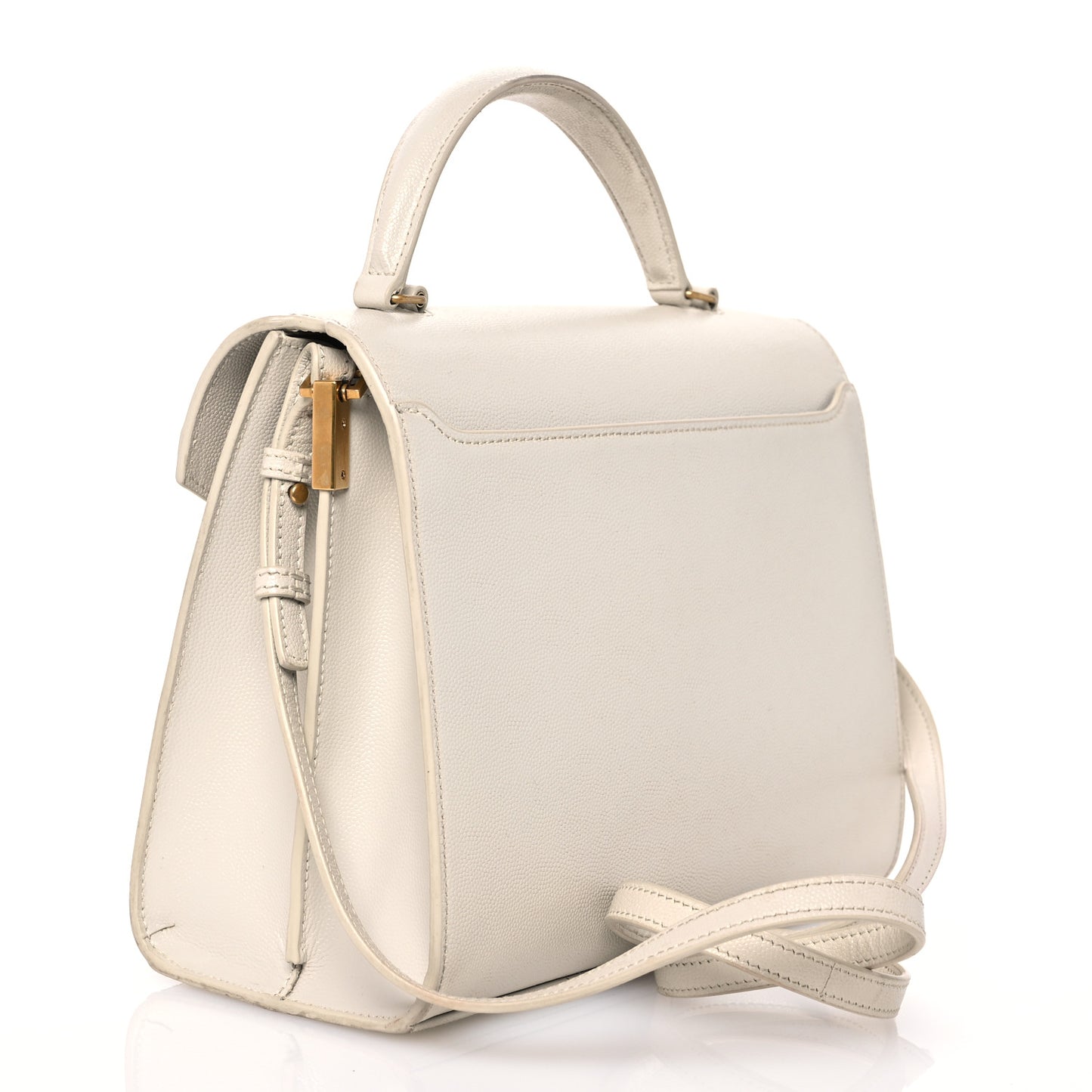 Grain de Poudre Medium Classic Monogram Cassandra Top Handle Crema Soft Rouge Legion